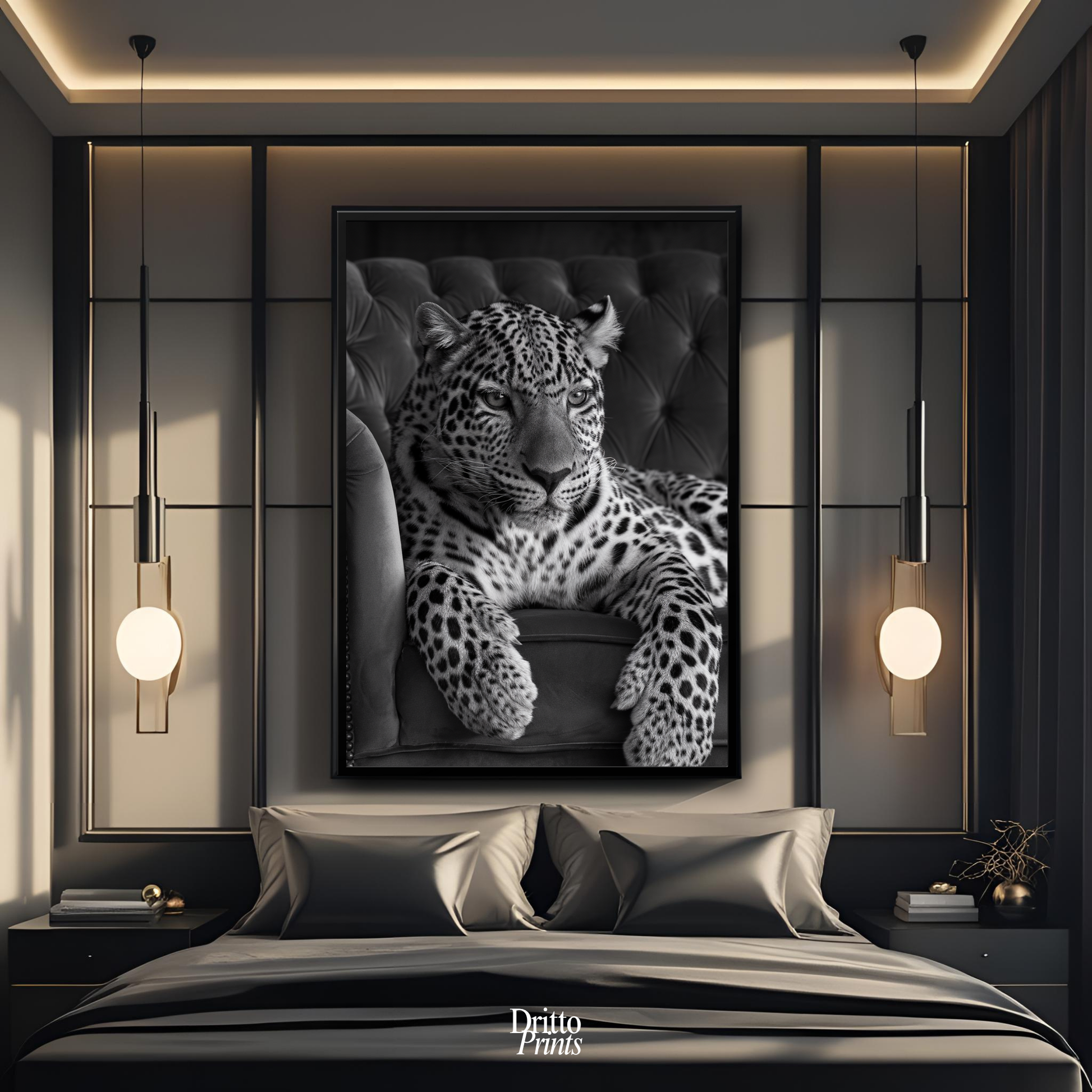 (FD8) The Silent Leopard - Framed matte paper poster