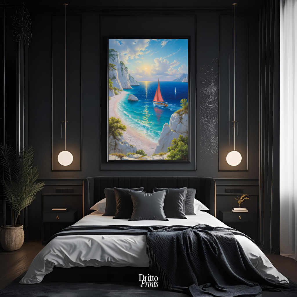 (FD10) Mediterranean Light - Framed matte paper poster