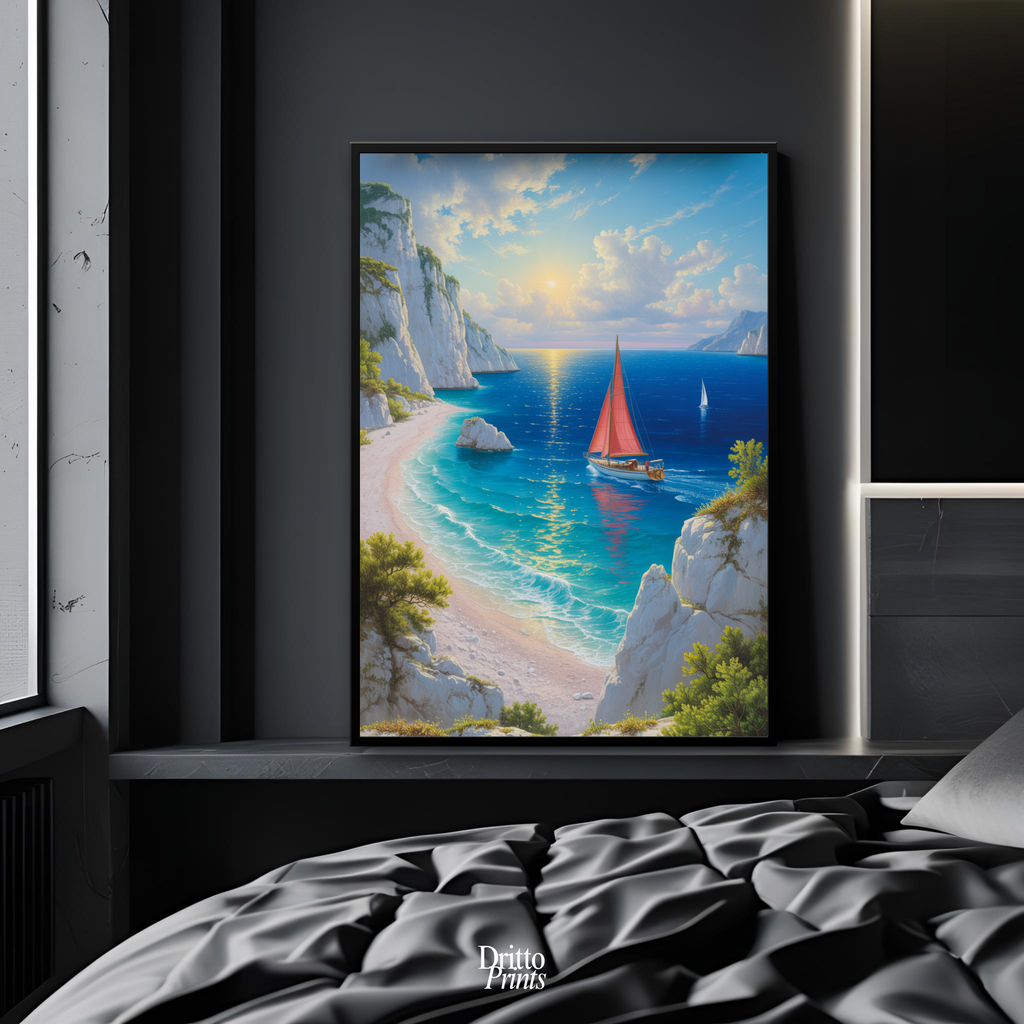 (FD10) Mediterranean Light - Framed matte paper poster