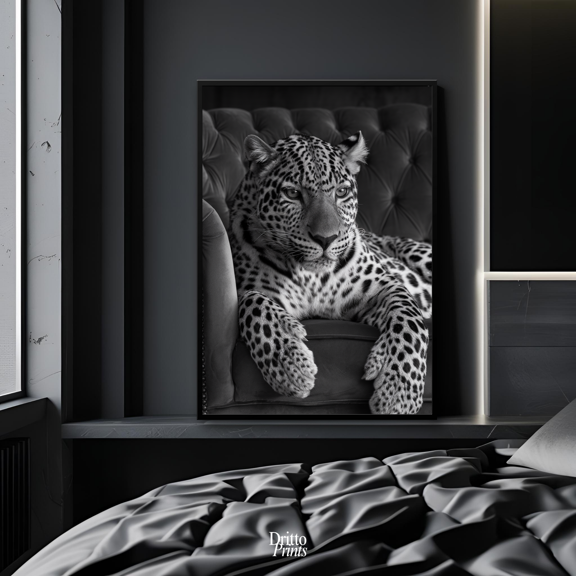 (FD8) The Silent Leopard - Framed matte paper poster