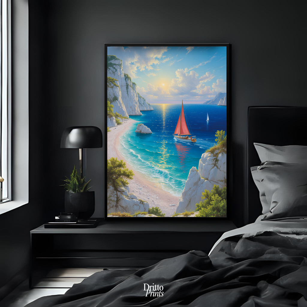 (FD10) Mediterranean Light - Framed matte paper poster