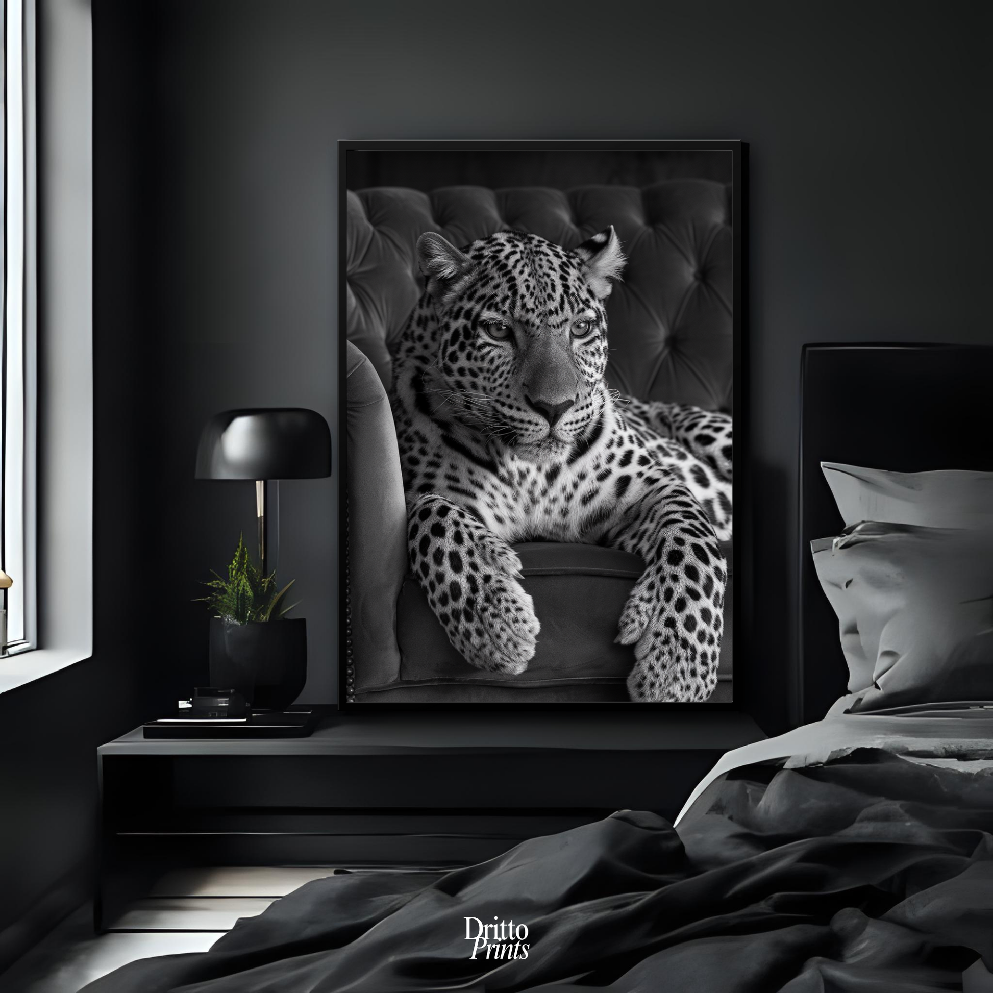(FD8) The Silent Leopard - Framed matte paper poster