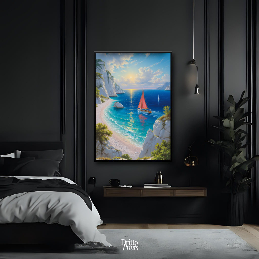 (FD10) Mediterranean Light - Framed matte paper poster