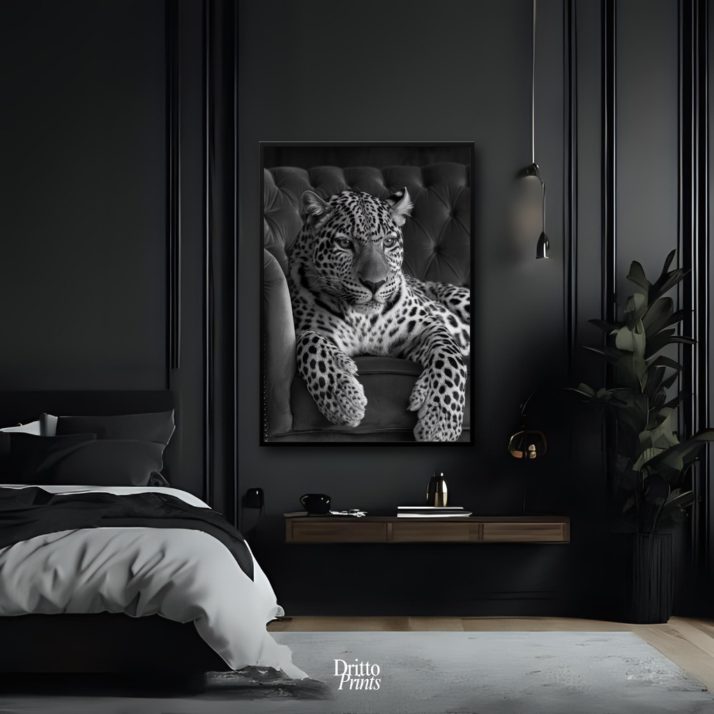 (FD8) The Silent Leopard - Framed matte paper poster
