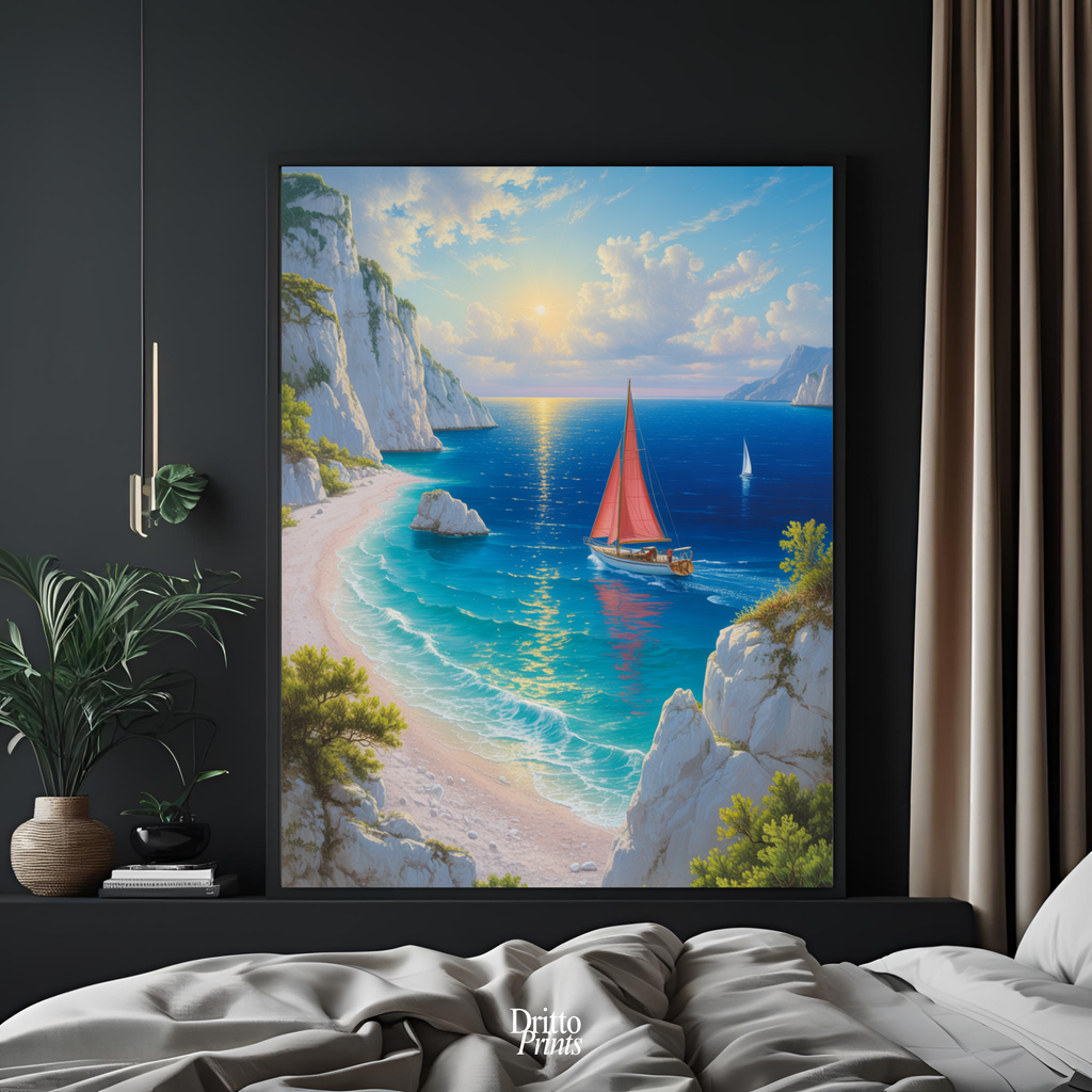 (FD10) Mediterranean Light - Framed matte paper poster