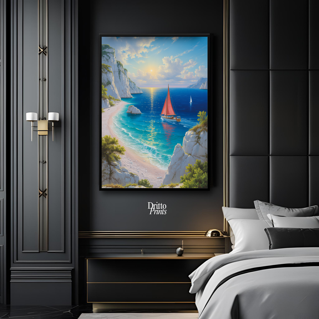 (FD10) Mediterranean Light - Framed matte paper poster