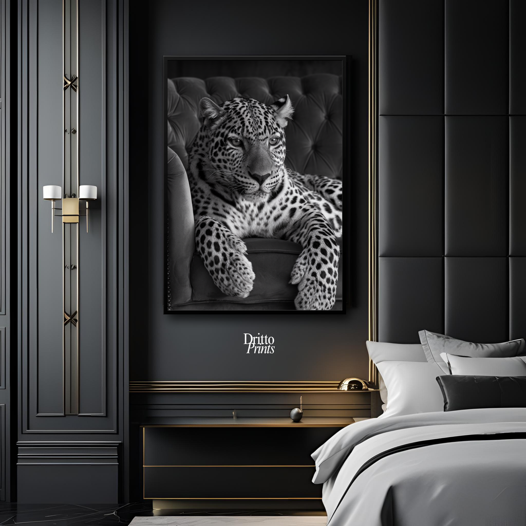 (FD8) The Silent Leopard - Framed matte paper poster