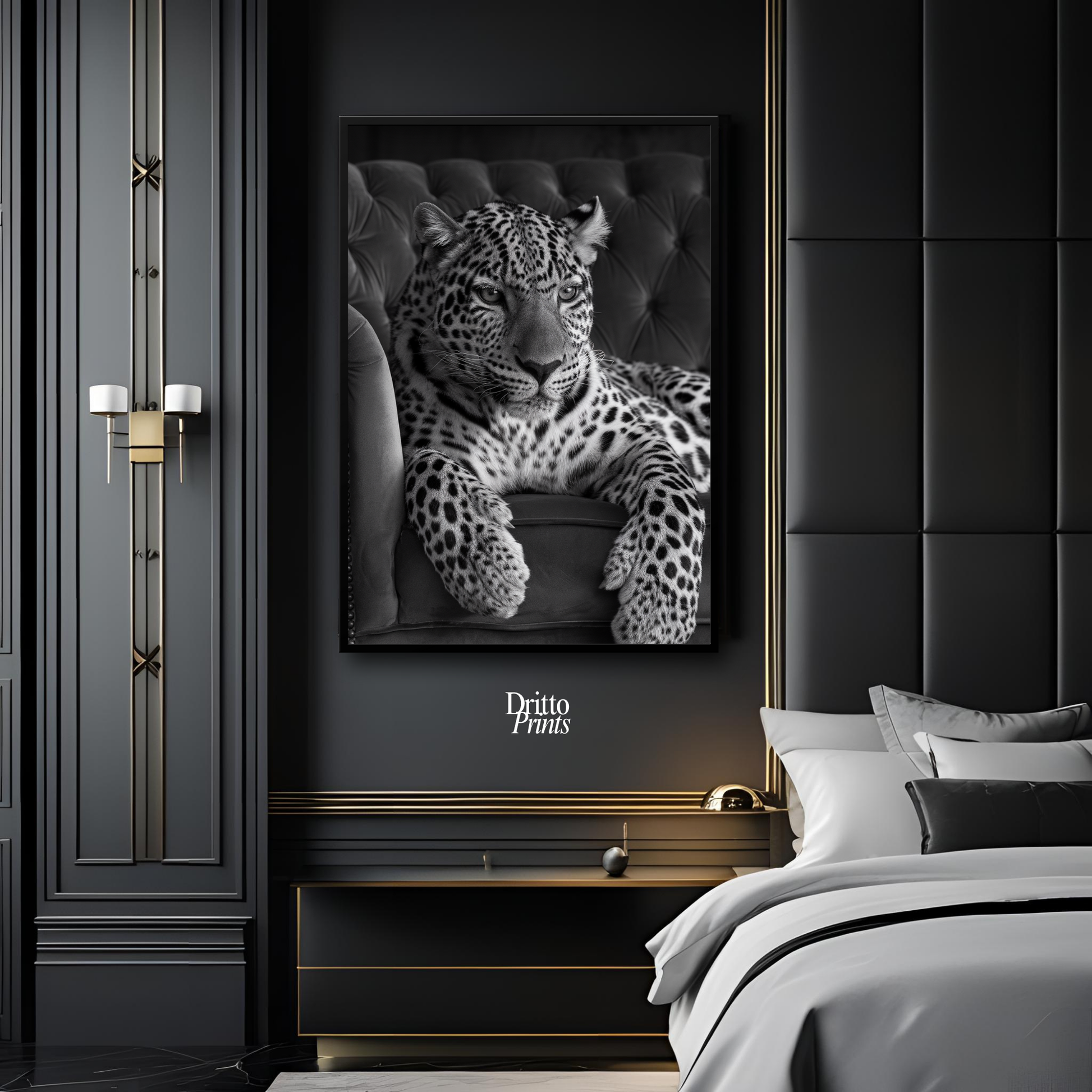 (FD8) The Silent Leopard - Framed matte paper poster