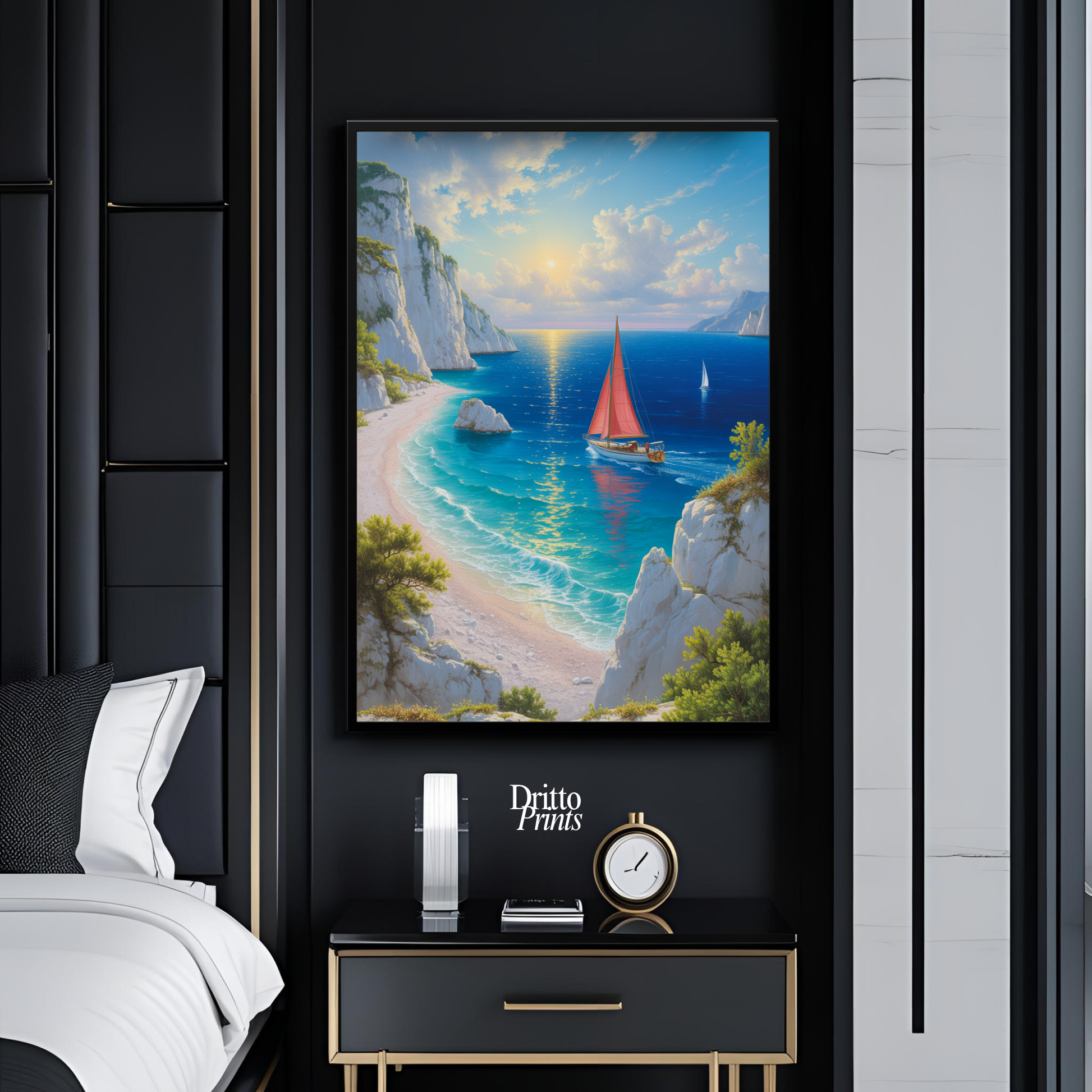 (FD10) Mediterranean Light - Framed matte paper poster