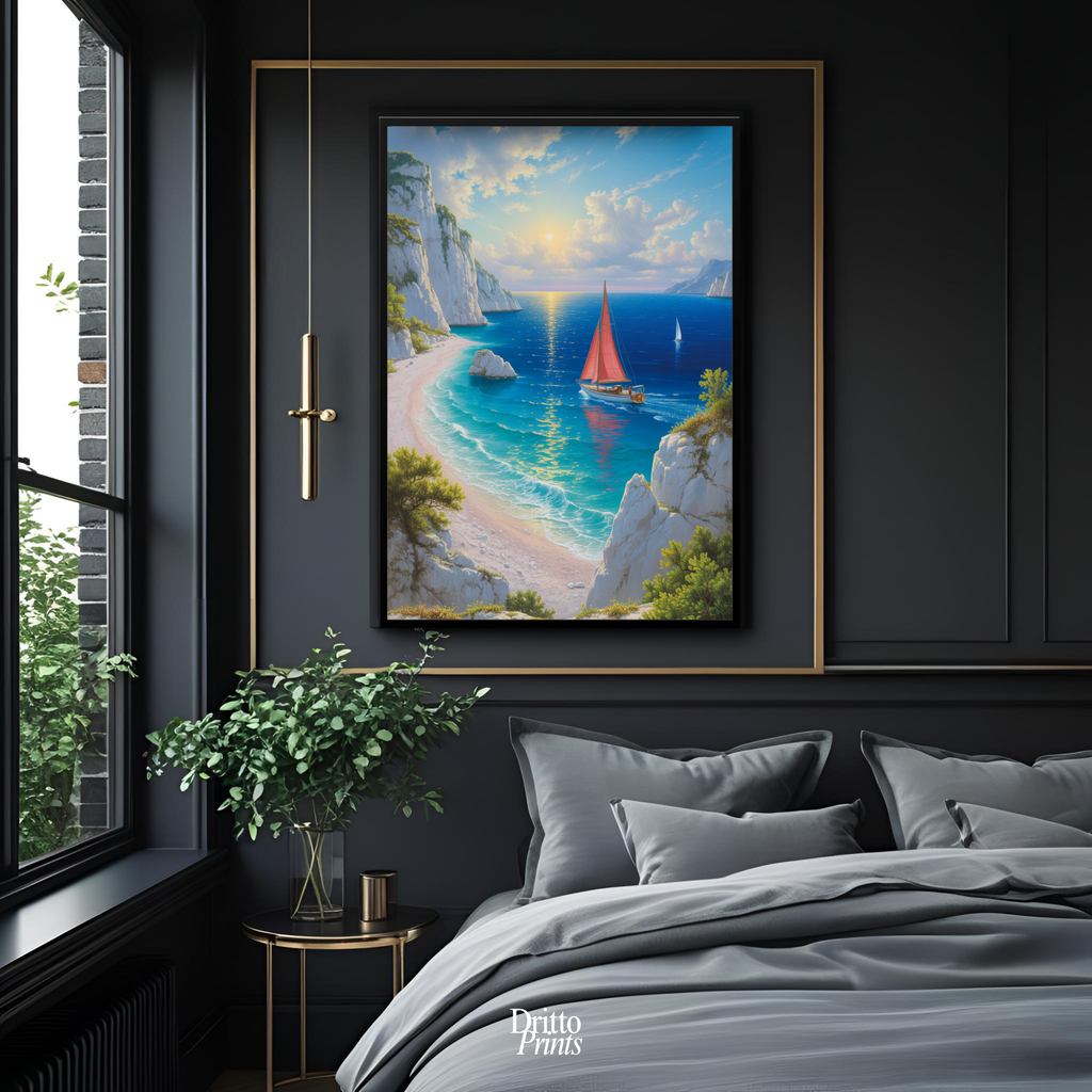 (FD10) Mediterranean Light - Framed matte paper poster