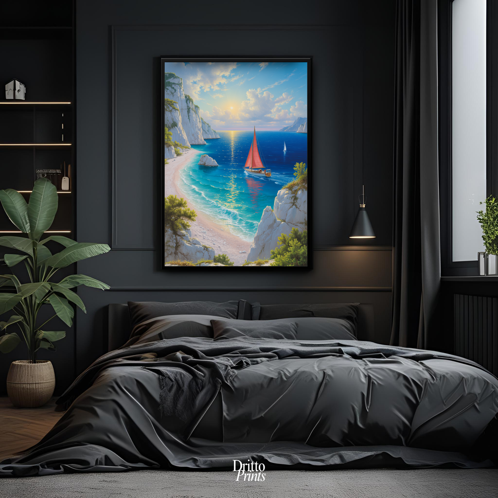 (FD10) Mediterranean Light - Framed matte paper poster