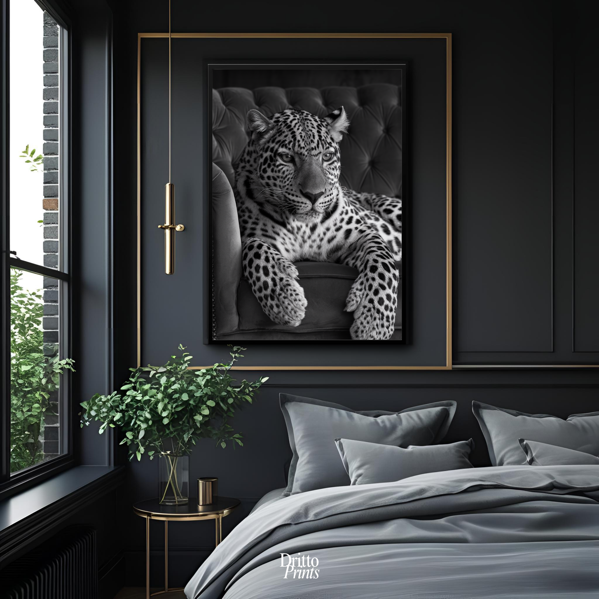 (FD8) The Silent Leopard - Framed matte paper poster