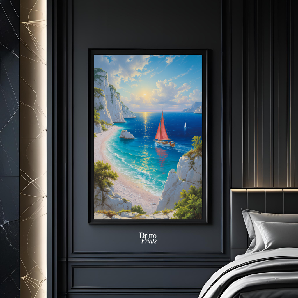 (FD10) Mediterranean Light - Framed matte paper poster