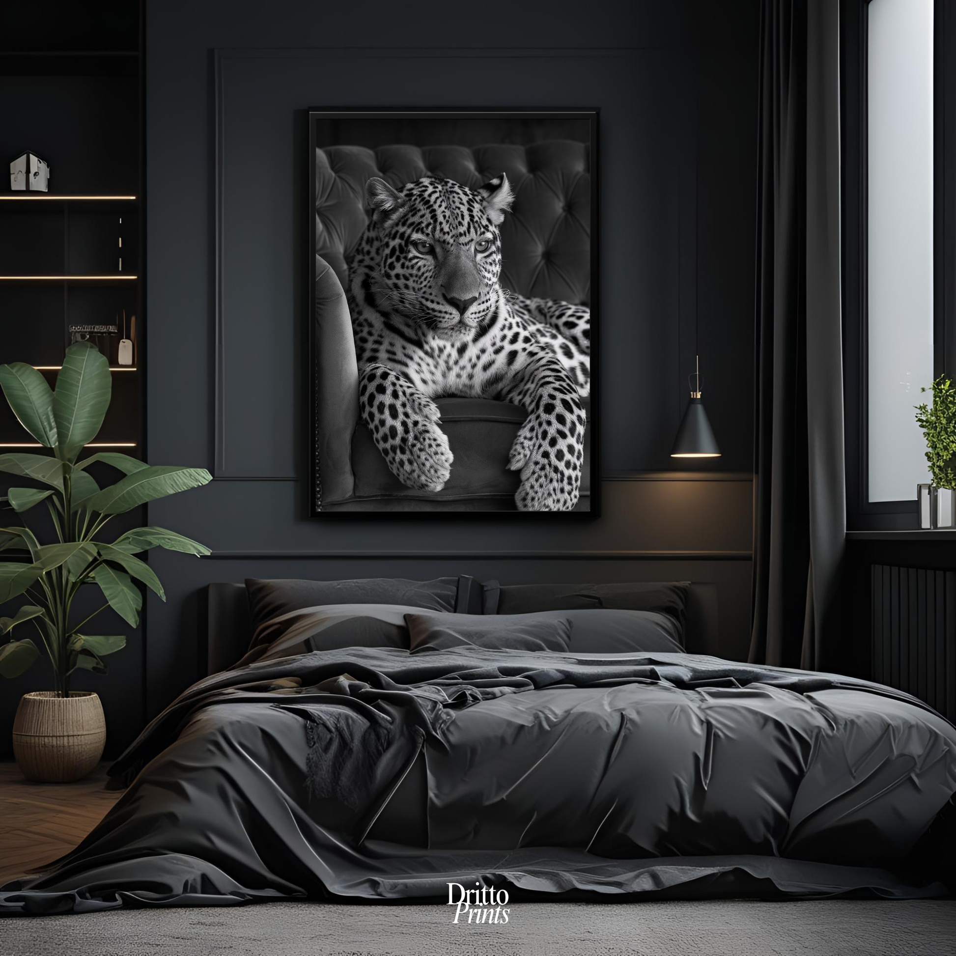(FD8) The Silent Leopard - Framed matte paper poster
