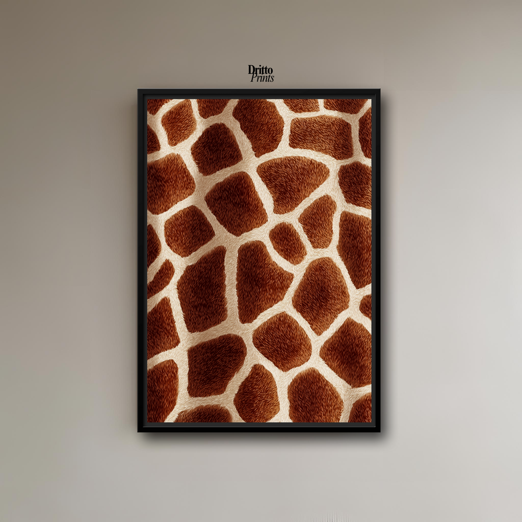 (CF7) Giraffe Stripes Skin Pattern - Framed canvas