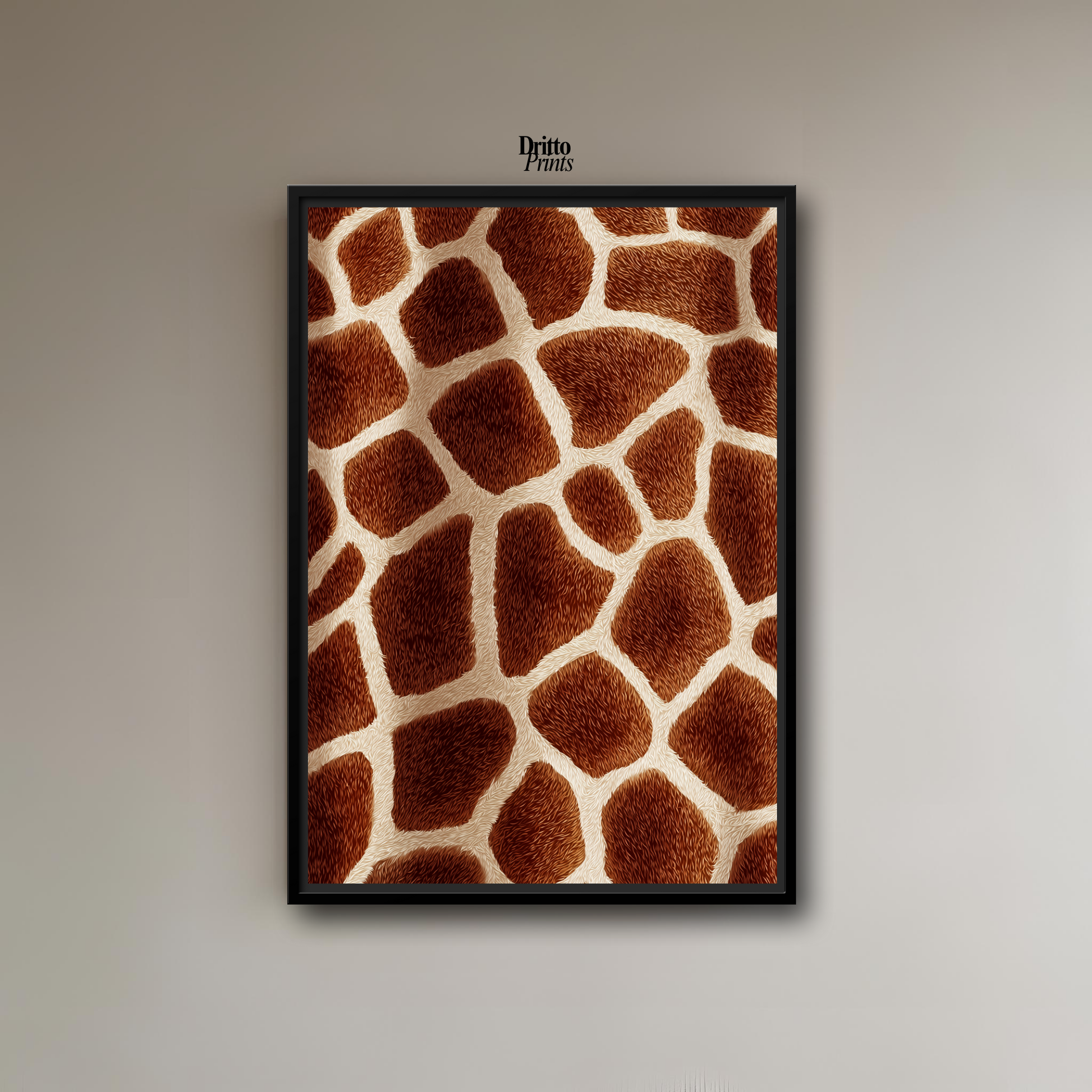 (CF7) Giraffe Stripes Skin Pattern - Framed canvas