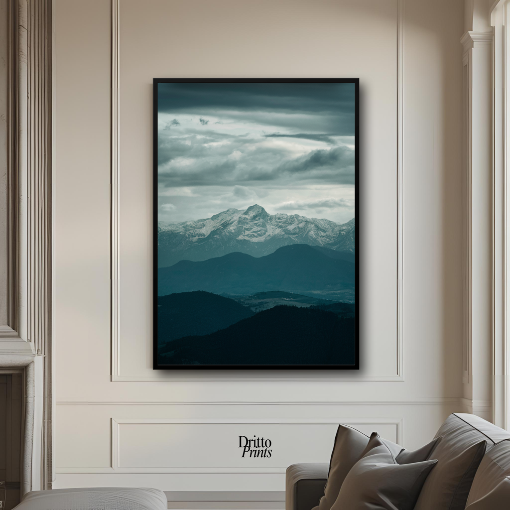 (FD24) Veil of Mountains - Framed matte paper poster