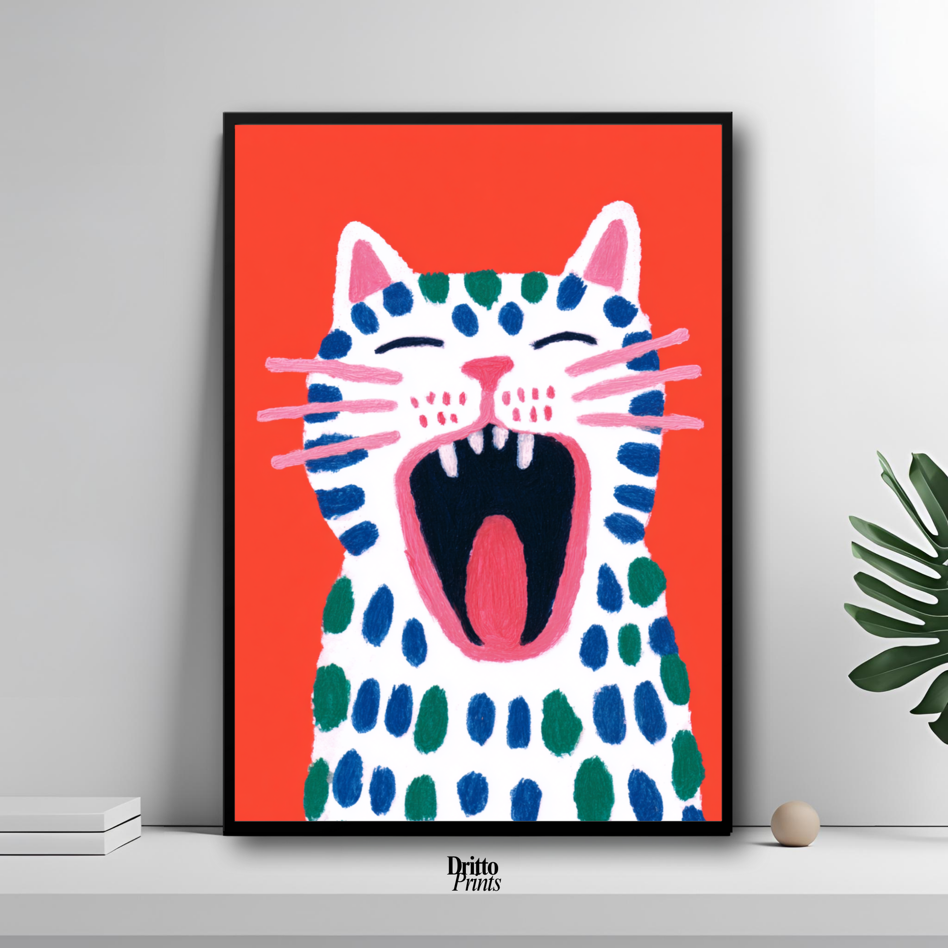 (FD48) The Screaming Paws - Framed matte paper poster