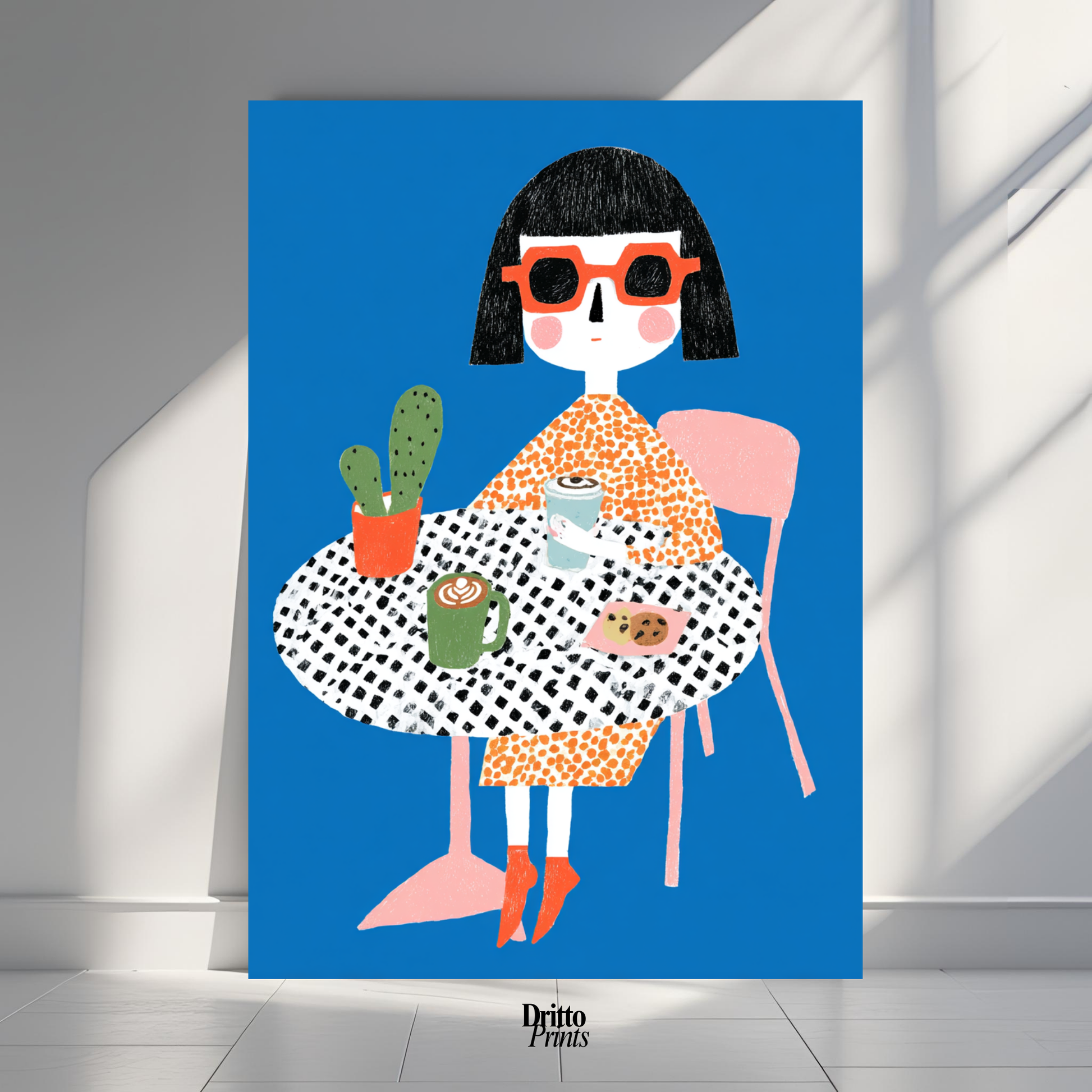 (PD42) Woman At Cafe - Poster