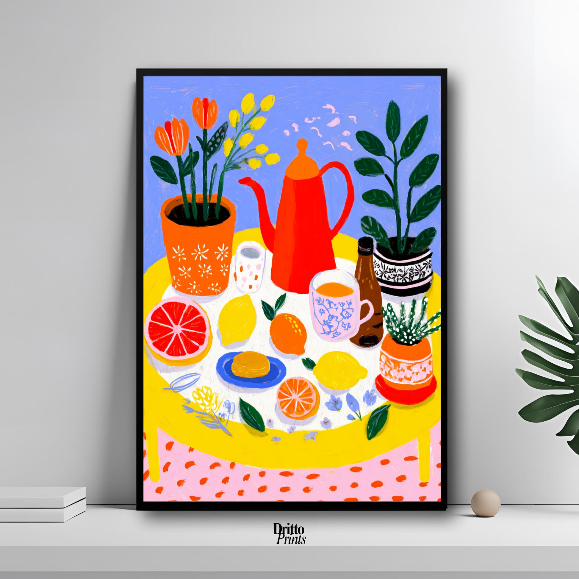(FD44) Dacha Morning Table - Framed matte paper poster
