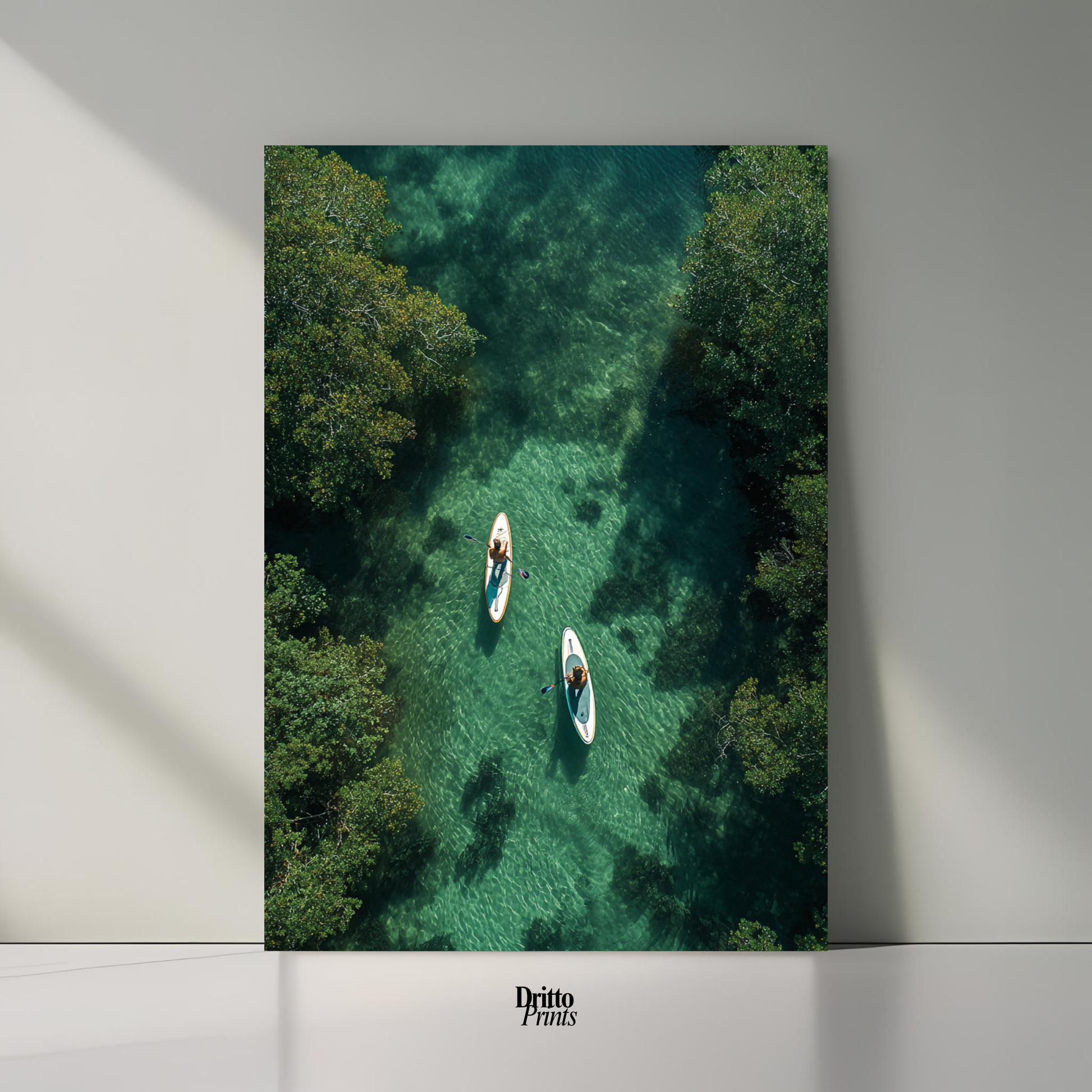 (PD25) Paddleboard Serenity – Florida from Above Poster