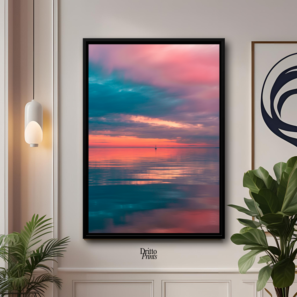 (CF4) Tranquil Neon Dawn - Framed canvas