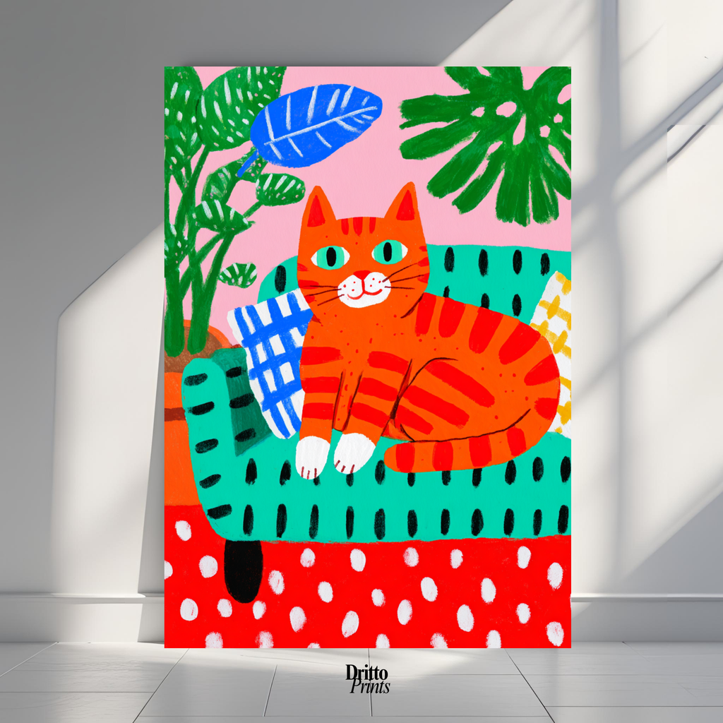 (PD39) Silly Orange Cat Caught in the Act - Poster