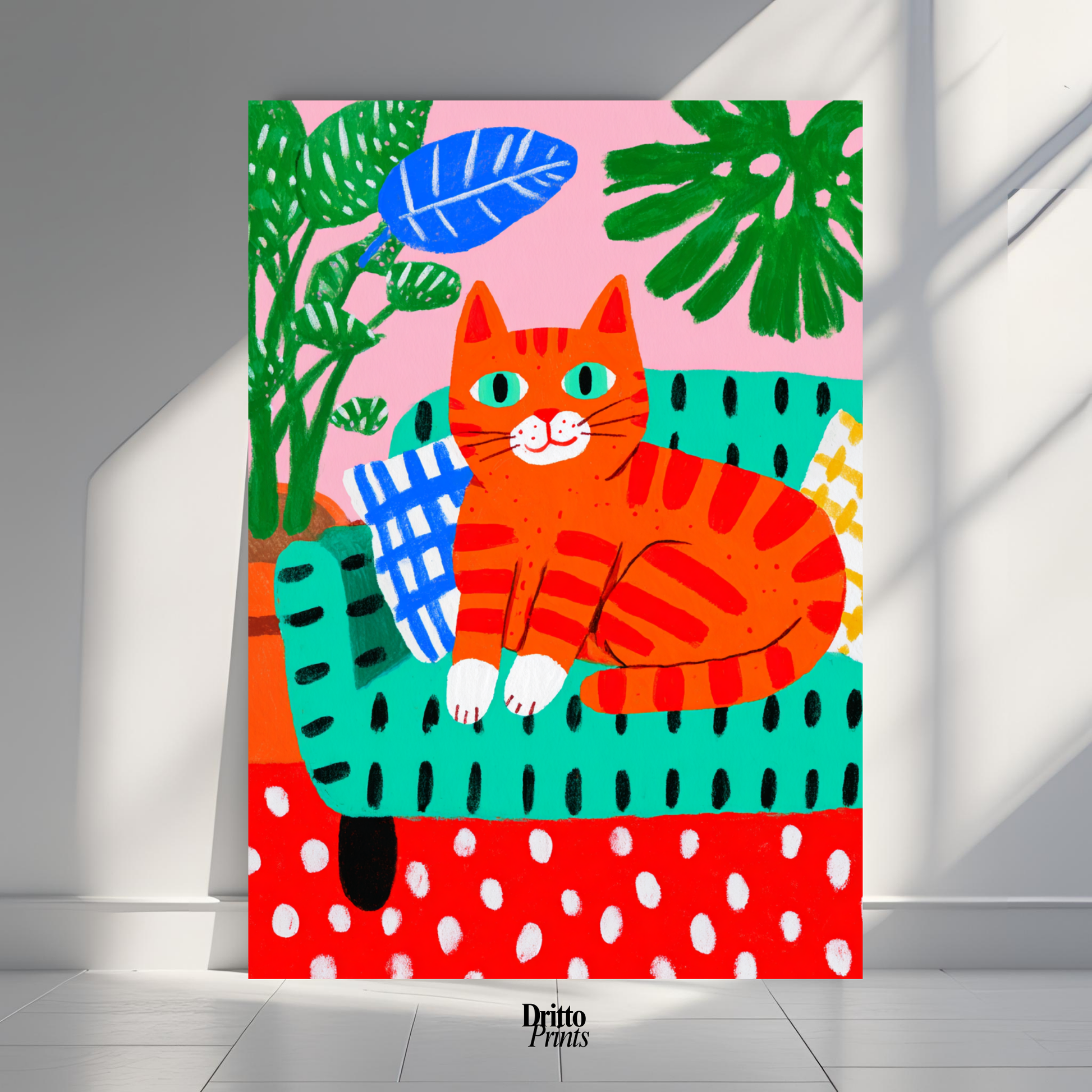 (PD39) Silly Orange Cat Caught in the Act - Poster