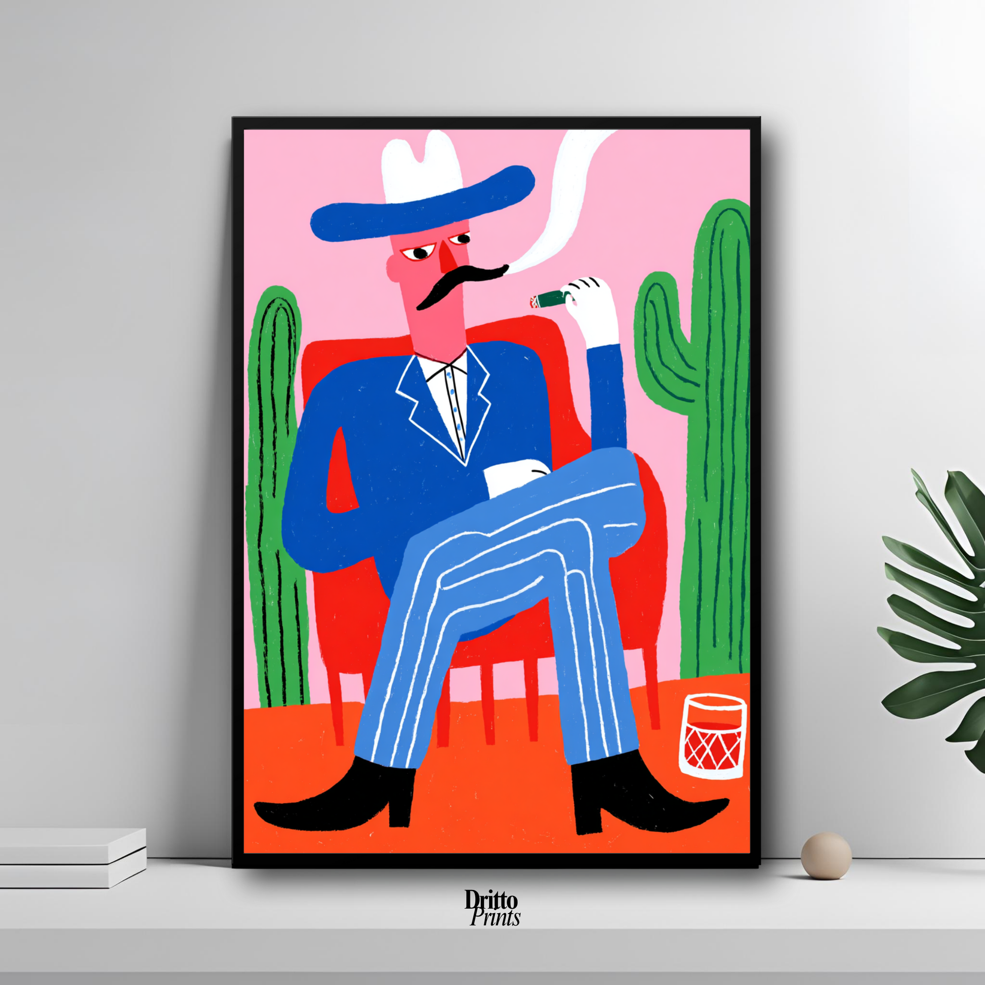 (FD41) Blood in the Glass – Gothic Gunslinger Framed matte paper poster