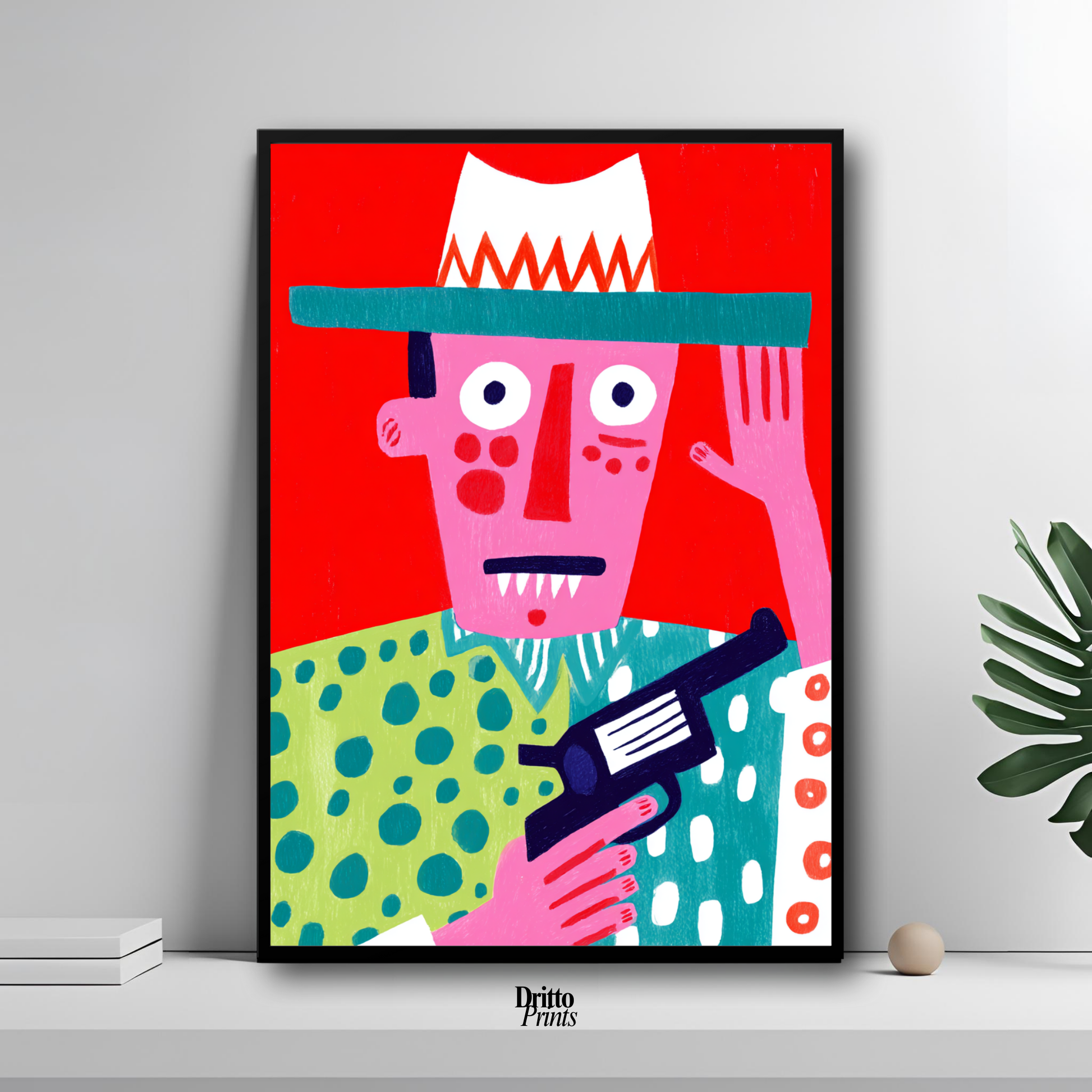 (FD43) Zombie Sheriff - Framed matte paper poster