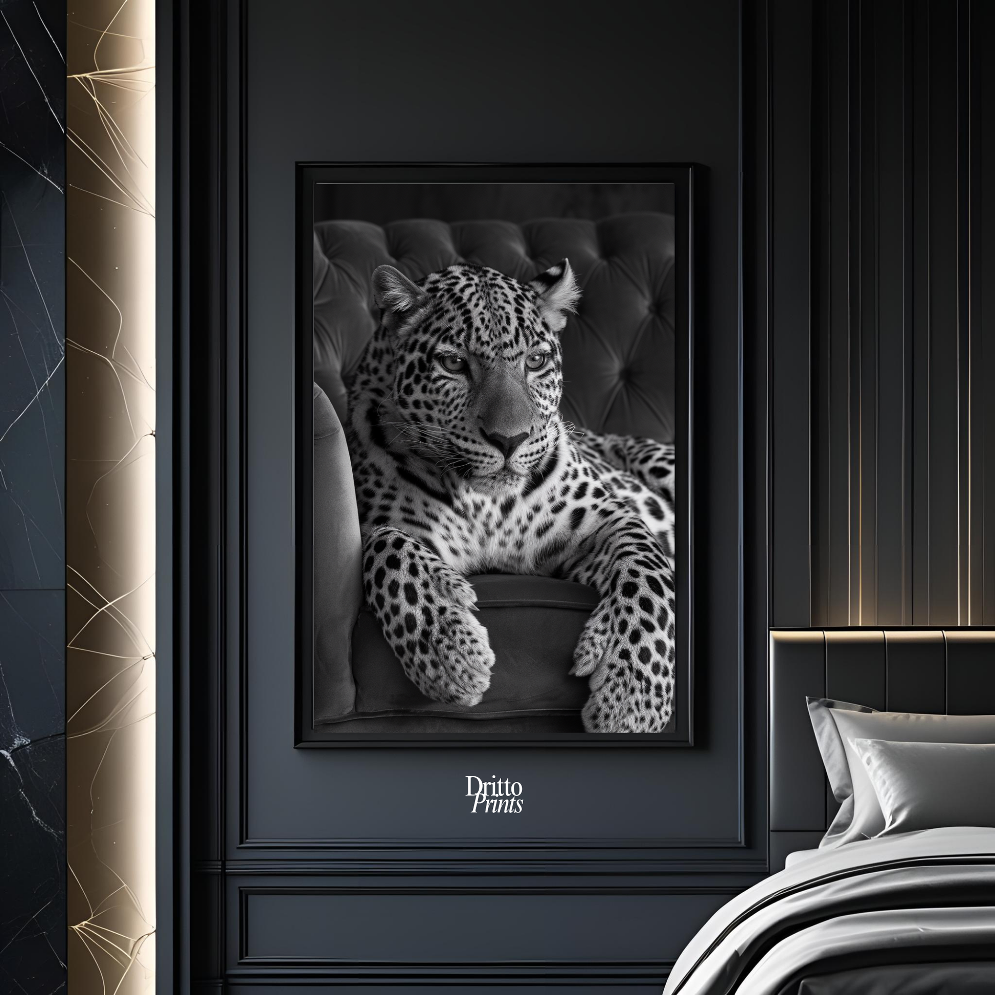 (FD8) The Silent Leopard - Framed matte paper poster