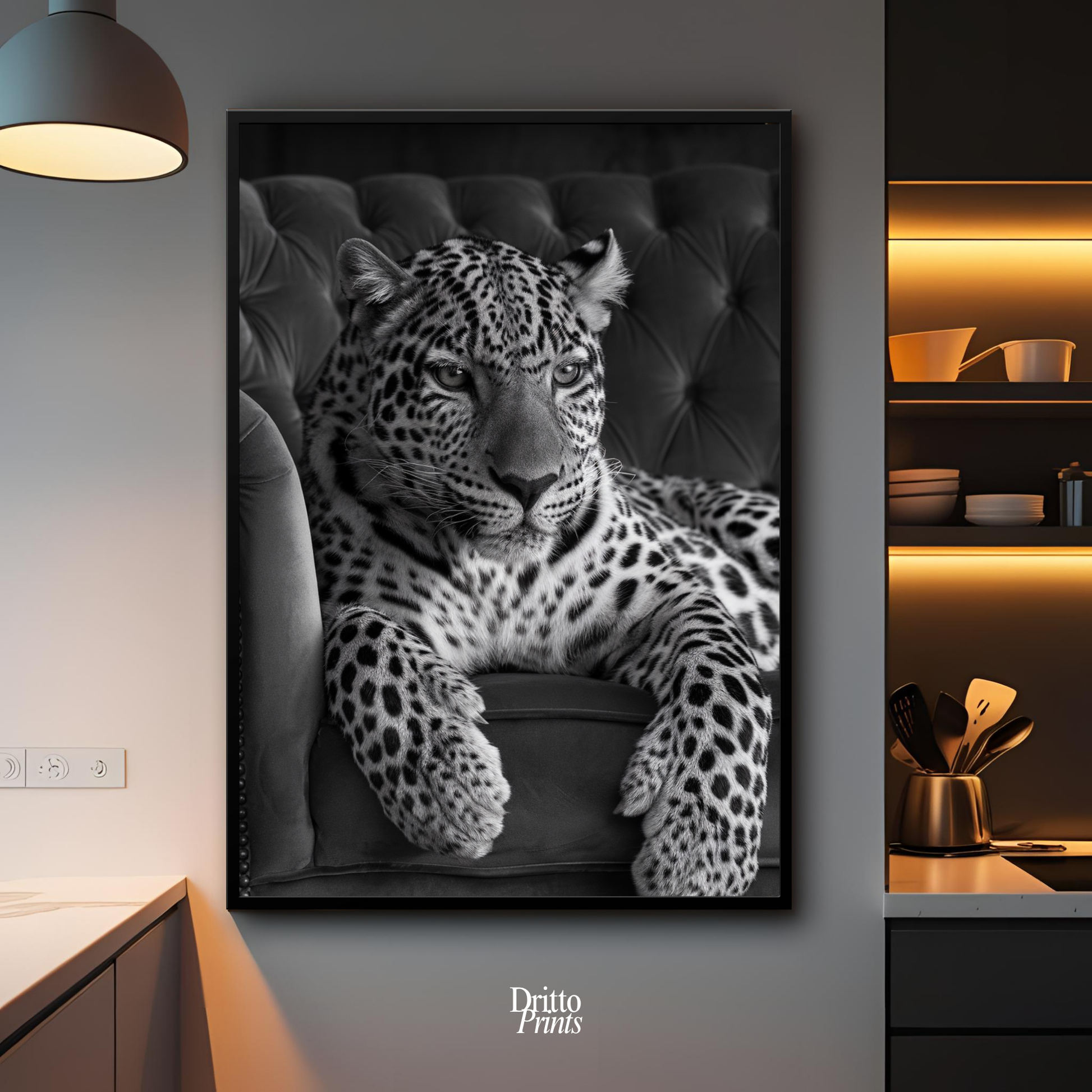 (FD8) The Silent Leopard - Framed matte paper poster