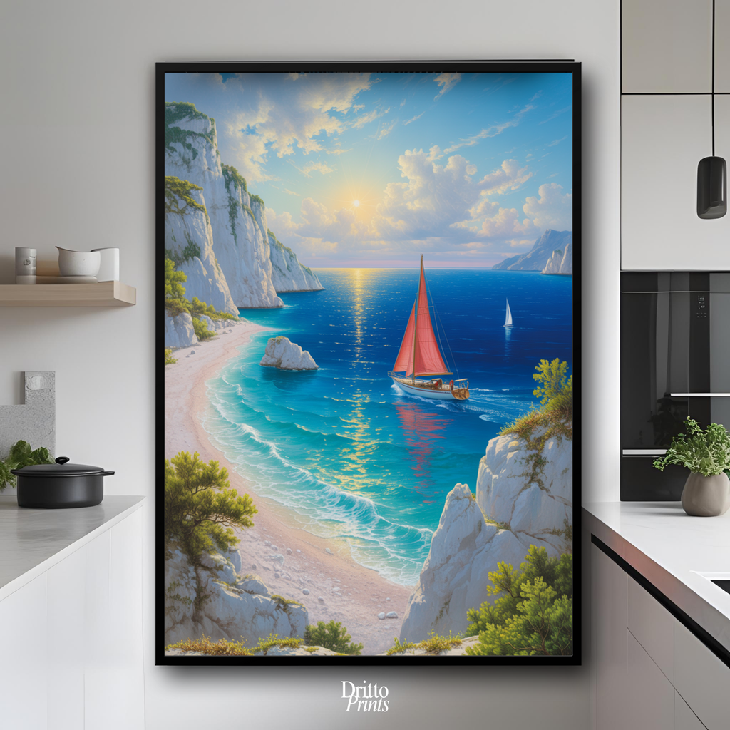 (FD10) Mediterranean Light - Framed matte paper poster
