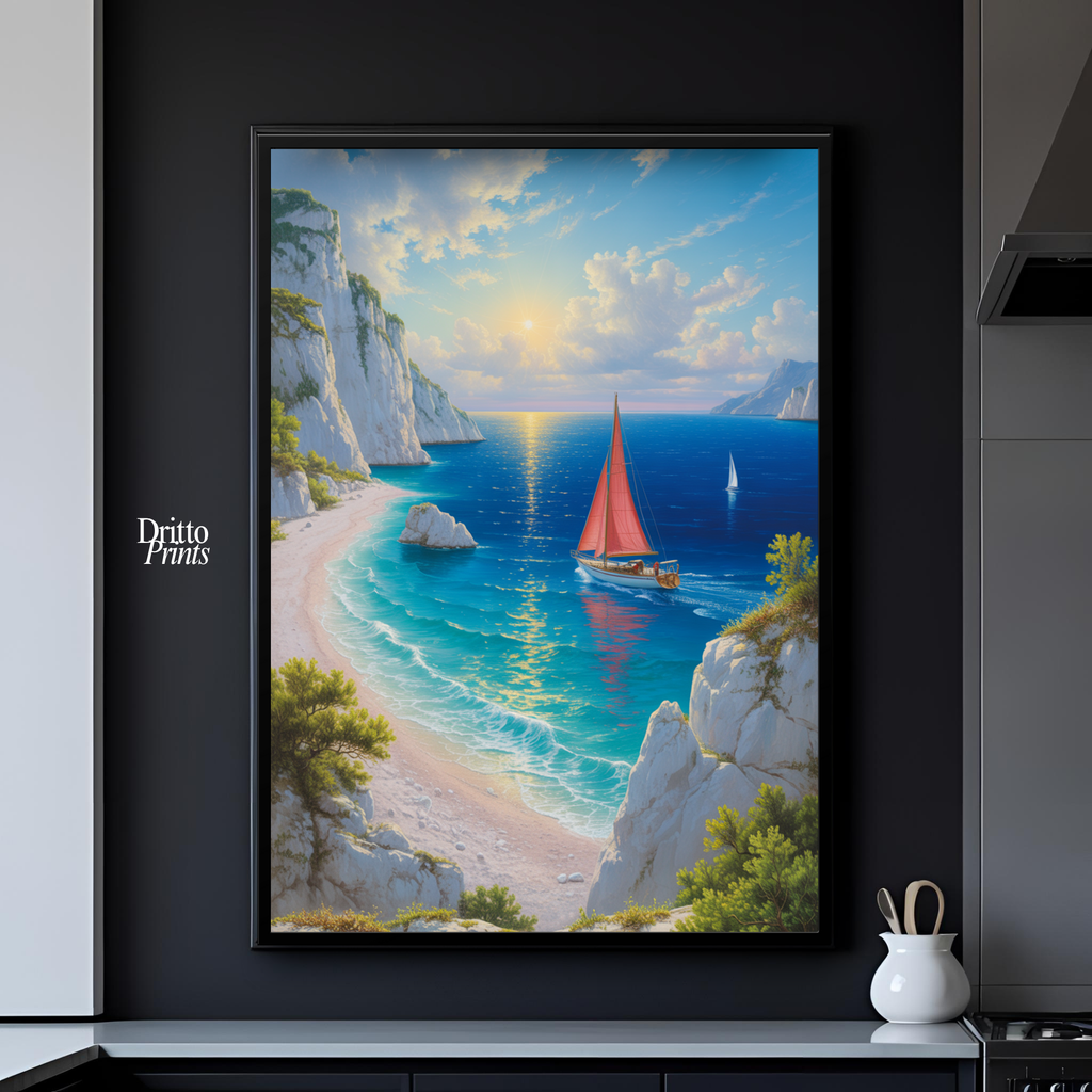 (FD10) Mediterranean Light - Framed matte paper poster