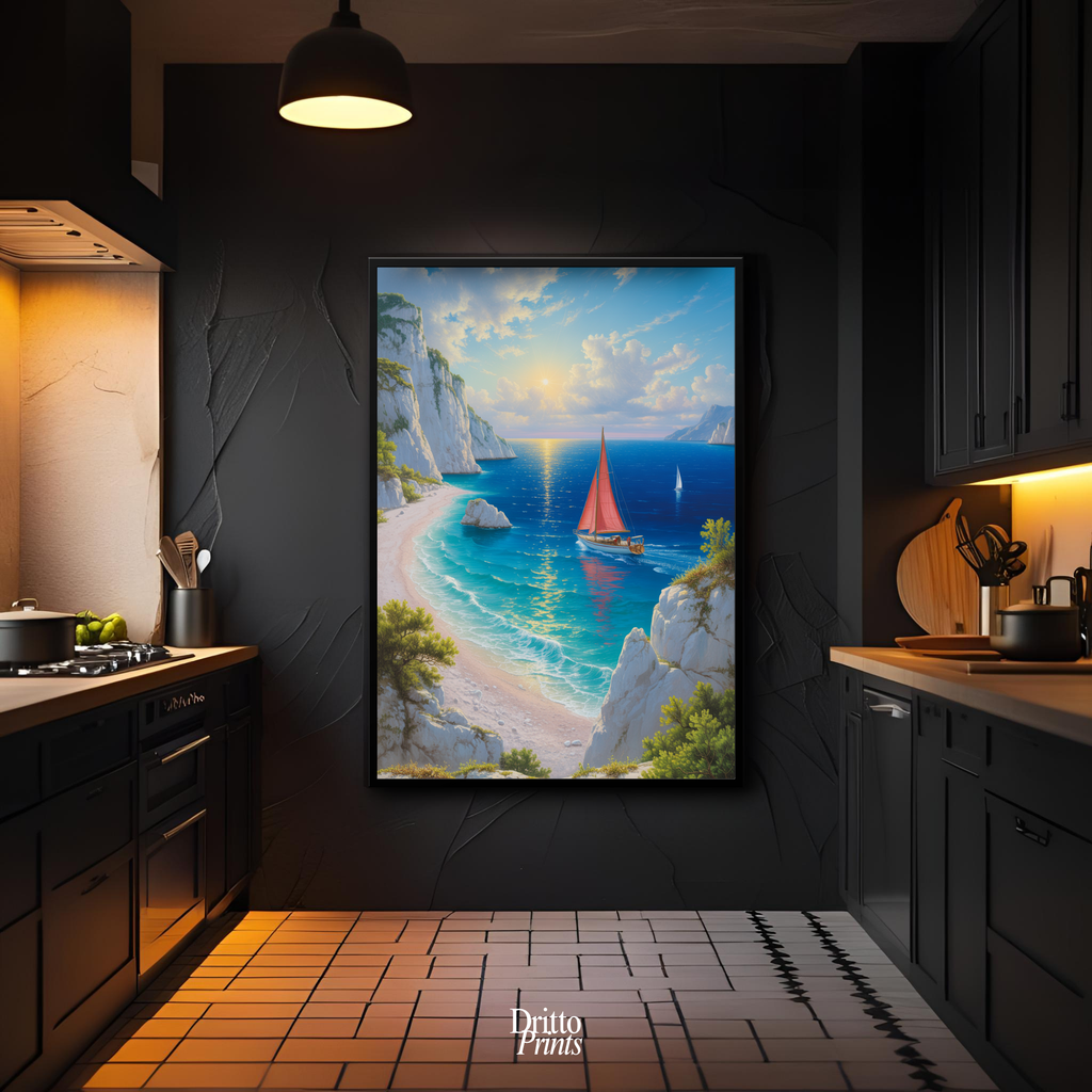 (FD10) Mediterranean Light - Framed matte paper poster