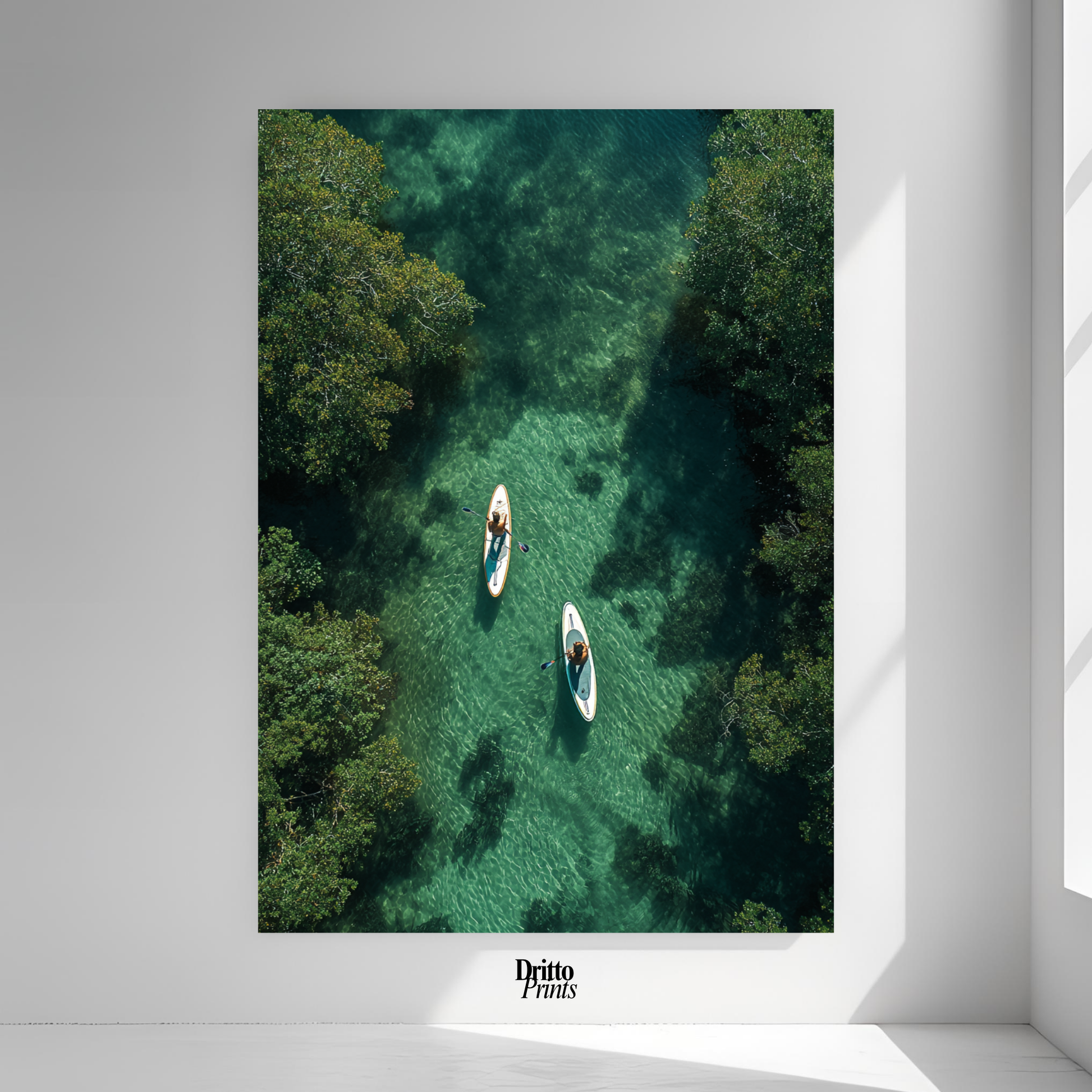 (PD25) Paddleboard Serenity – Florida from Above Poster