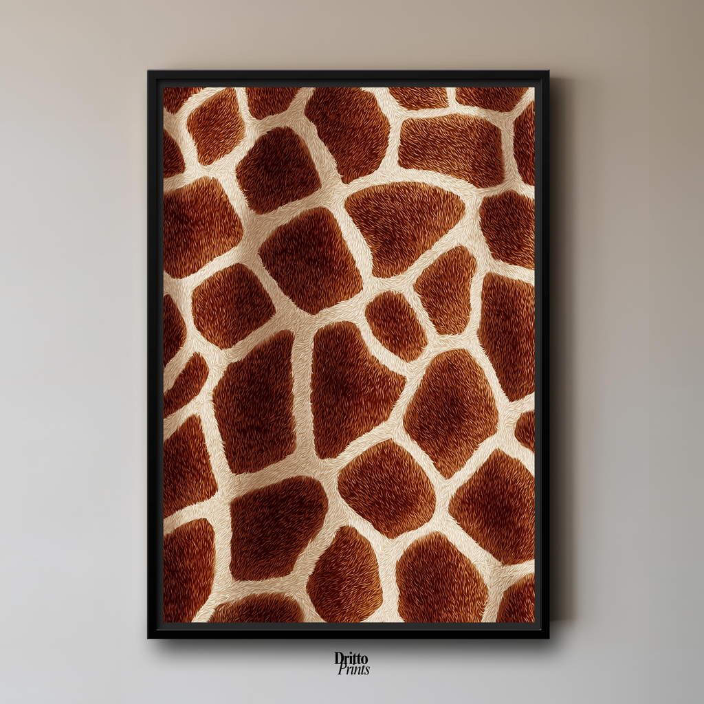 (CF7) Giraffe Stripes Skin Pattern - Framed canvas