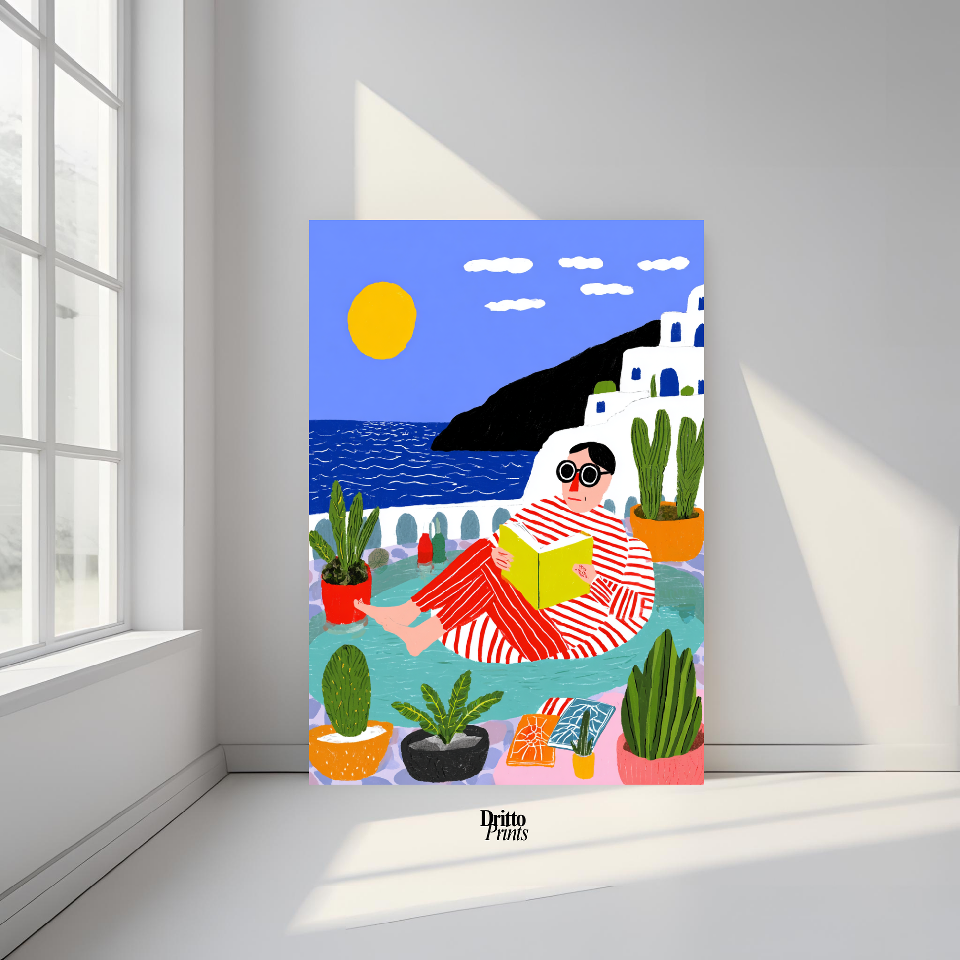 (PD38) Morning Glow at the Villa – 1980s Poolside Poster