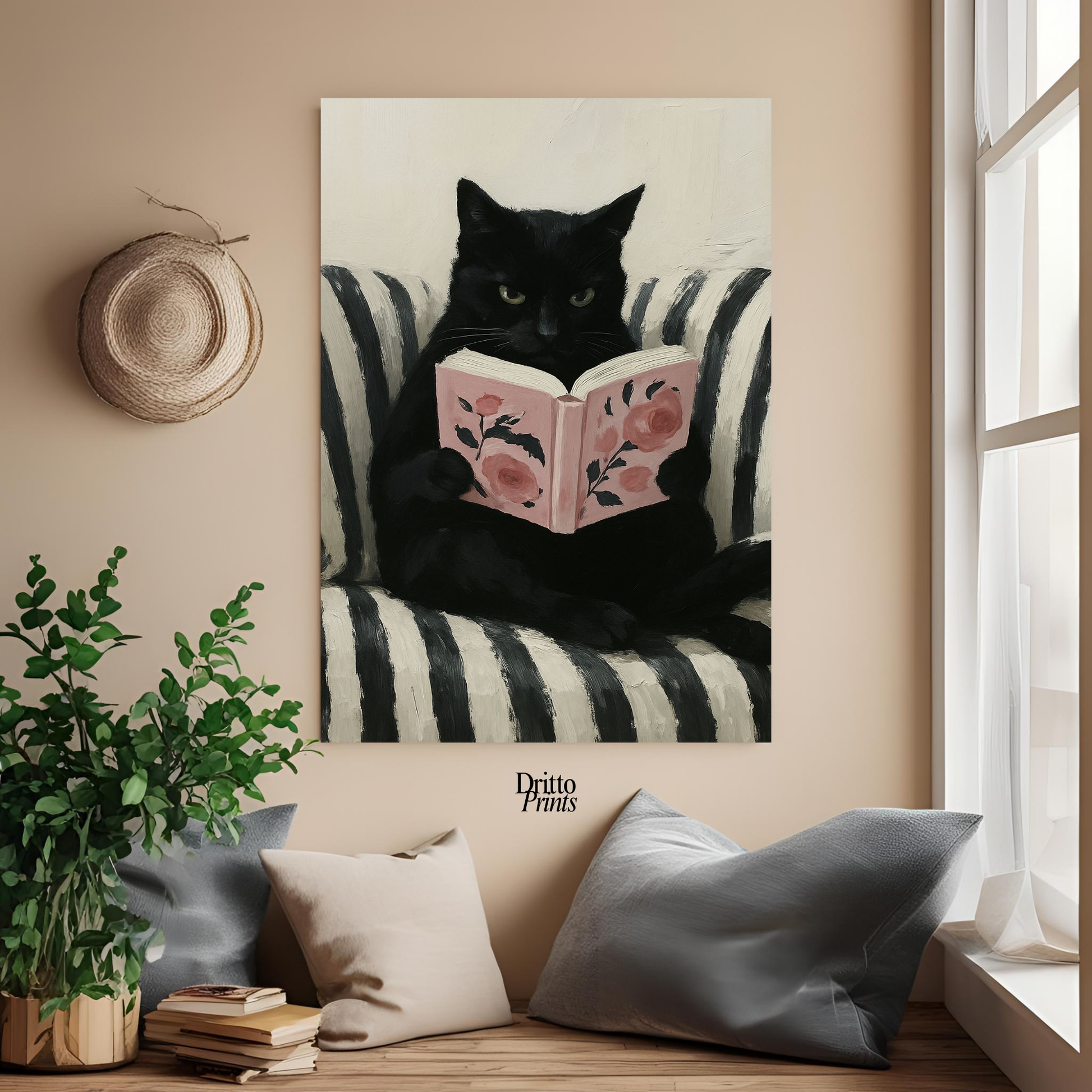 (PD4) The Cat Who Read in Stripes - Poster