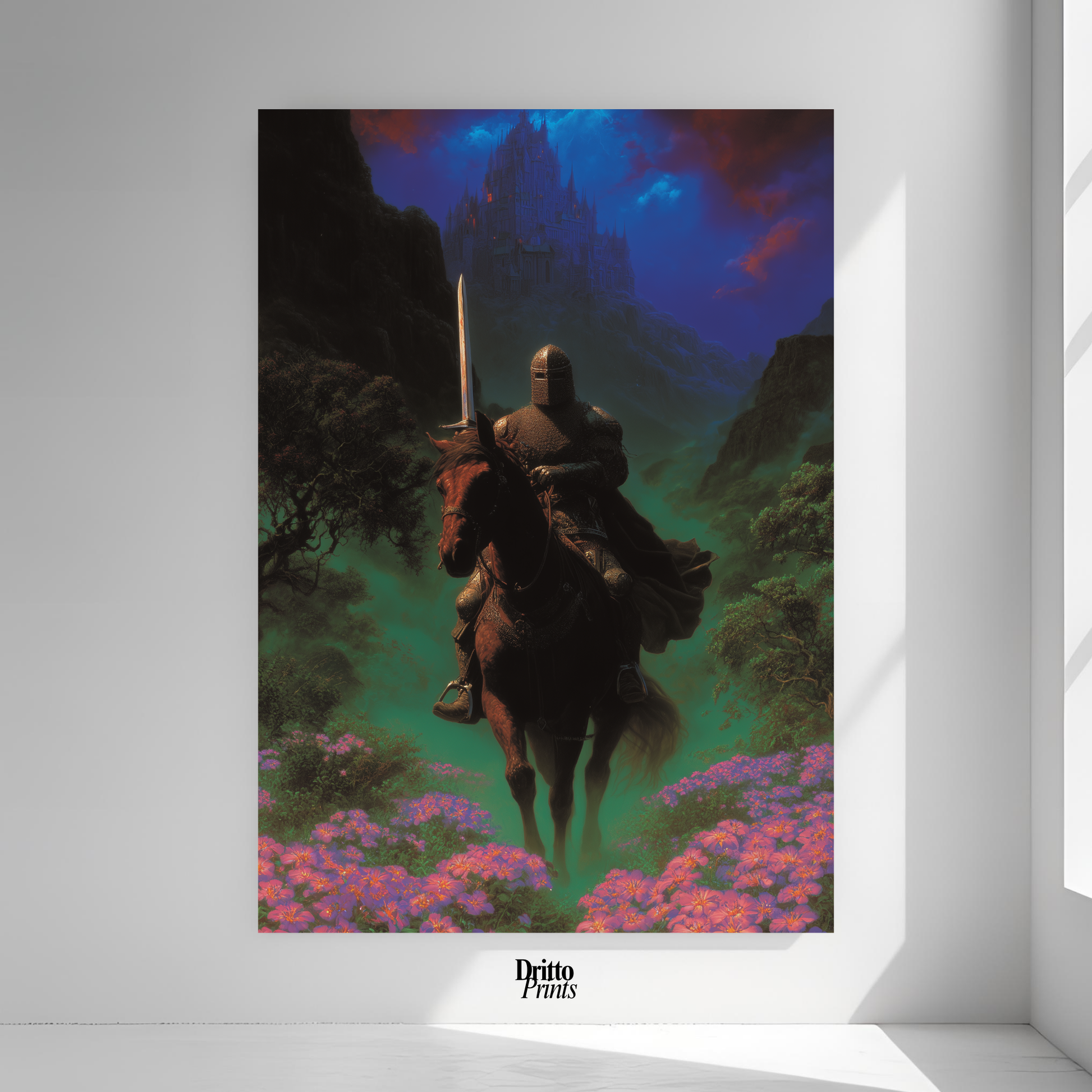 (PD24) Moonlit Bloom: The Knight Among Violets - Poster