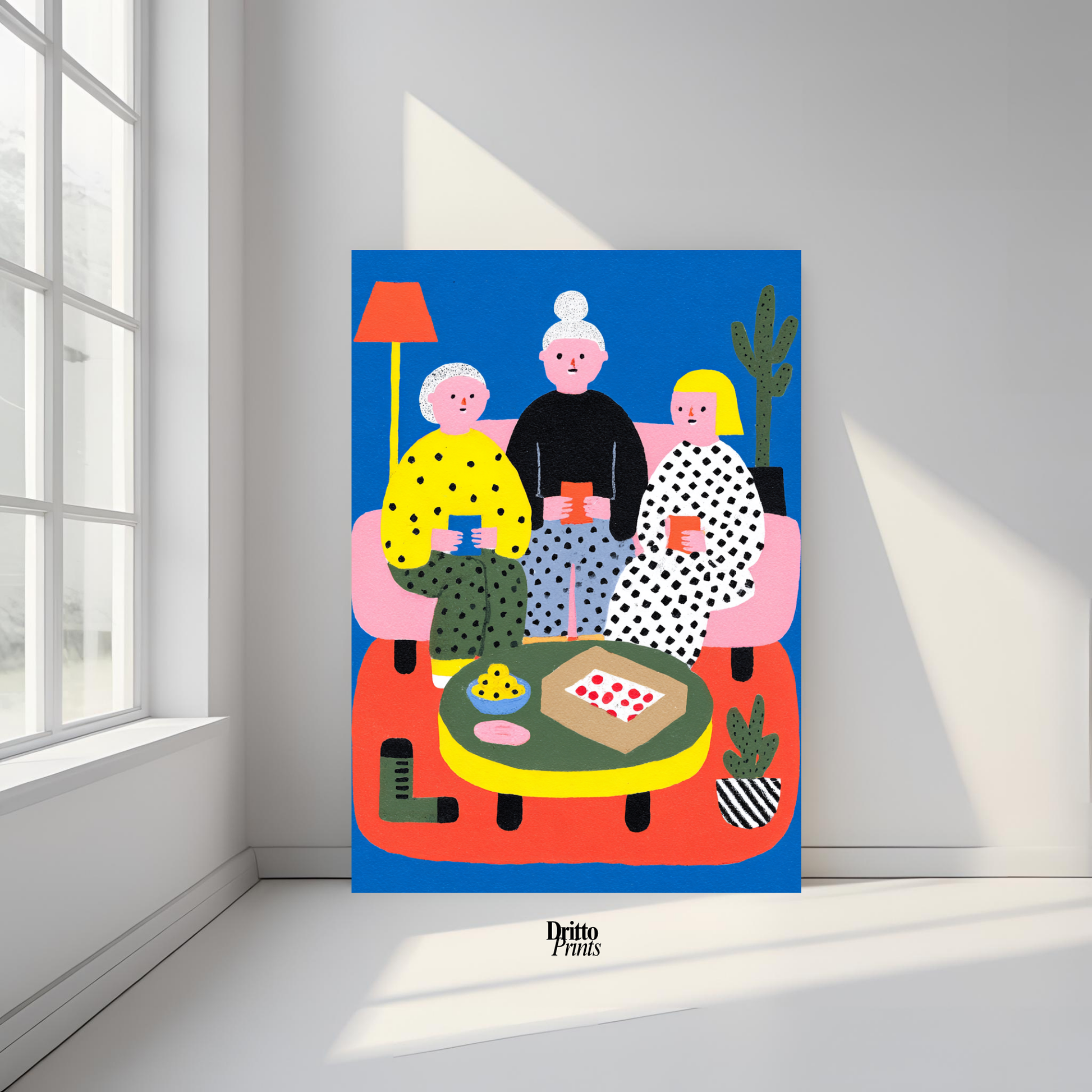 (PD36) Retro Sleepover – Pizza, Batman & 80s Living Room Poster