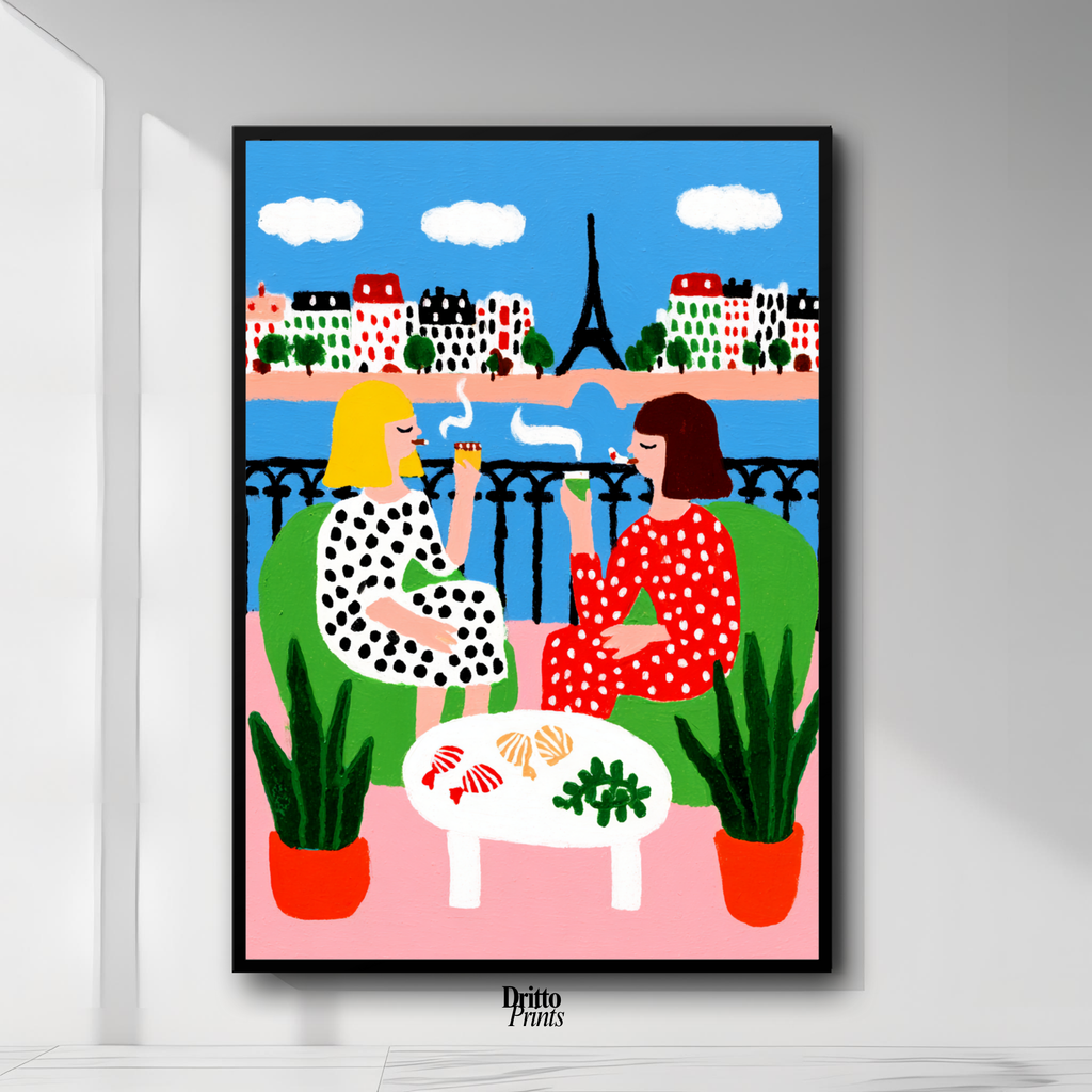 (FD36) Balcony Moments in Paris – Matisse Style Framed Matte Paper Poster