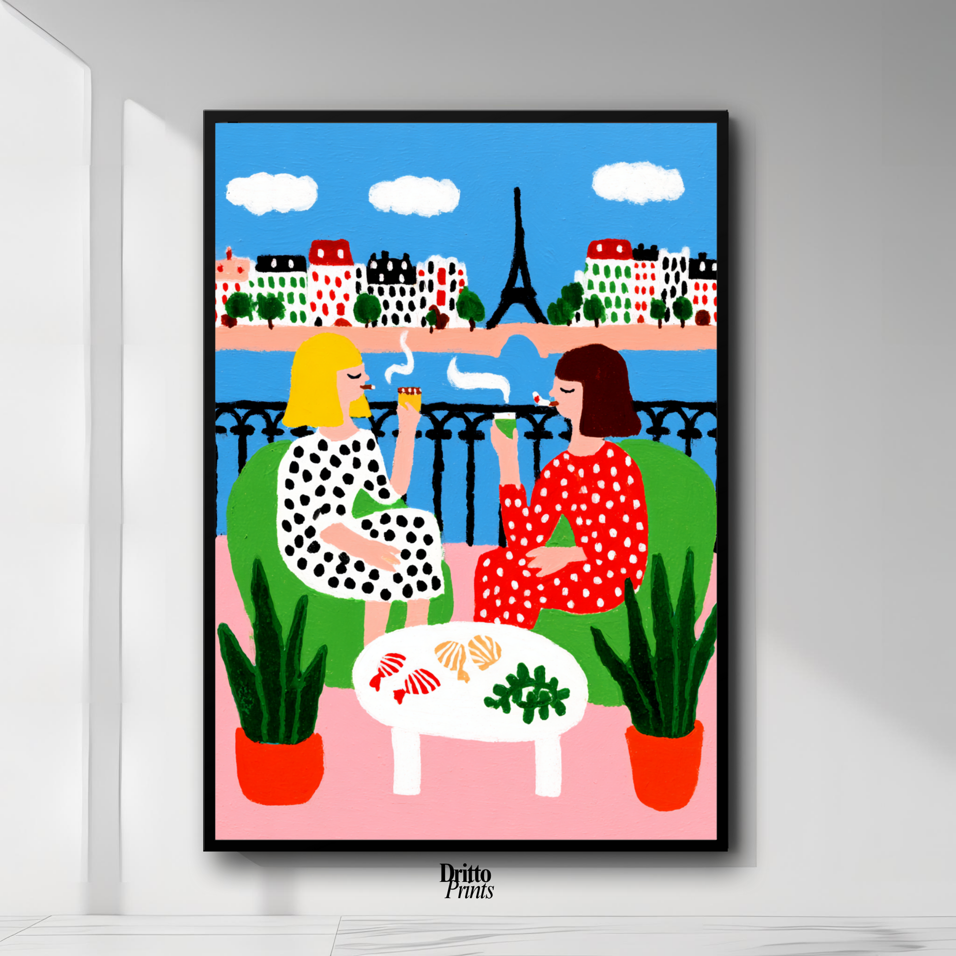 (FD36) Balcony Moments in Paris – Matisse Style Framed Matte Paper Poster