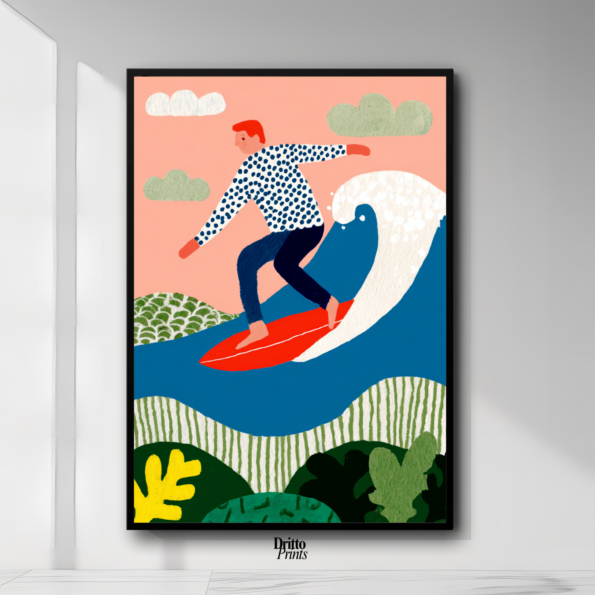 (FD39) Big Wave Ride – Framed matte paper poster
