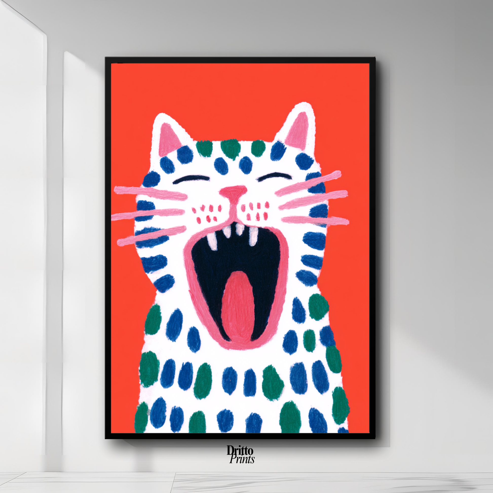 (FD48) The Screaming Paws - Framed matte paper poster