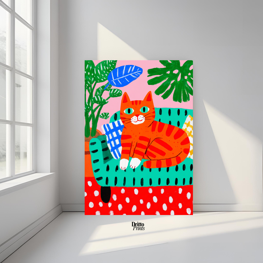 (PD39) Silly Orange Cat Caught in the Act - Poster