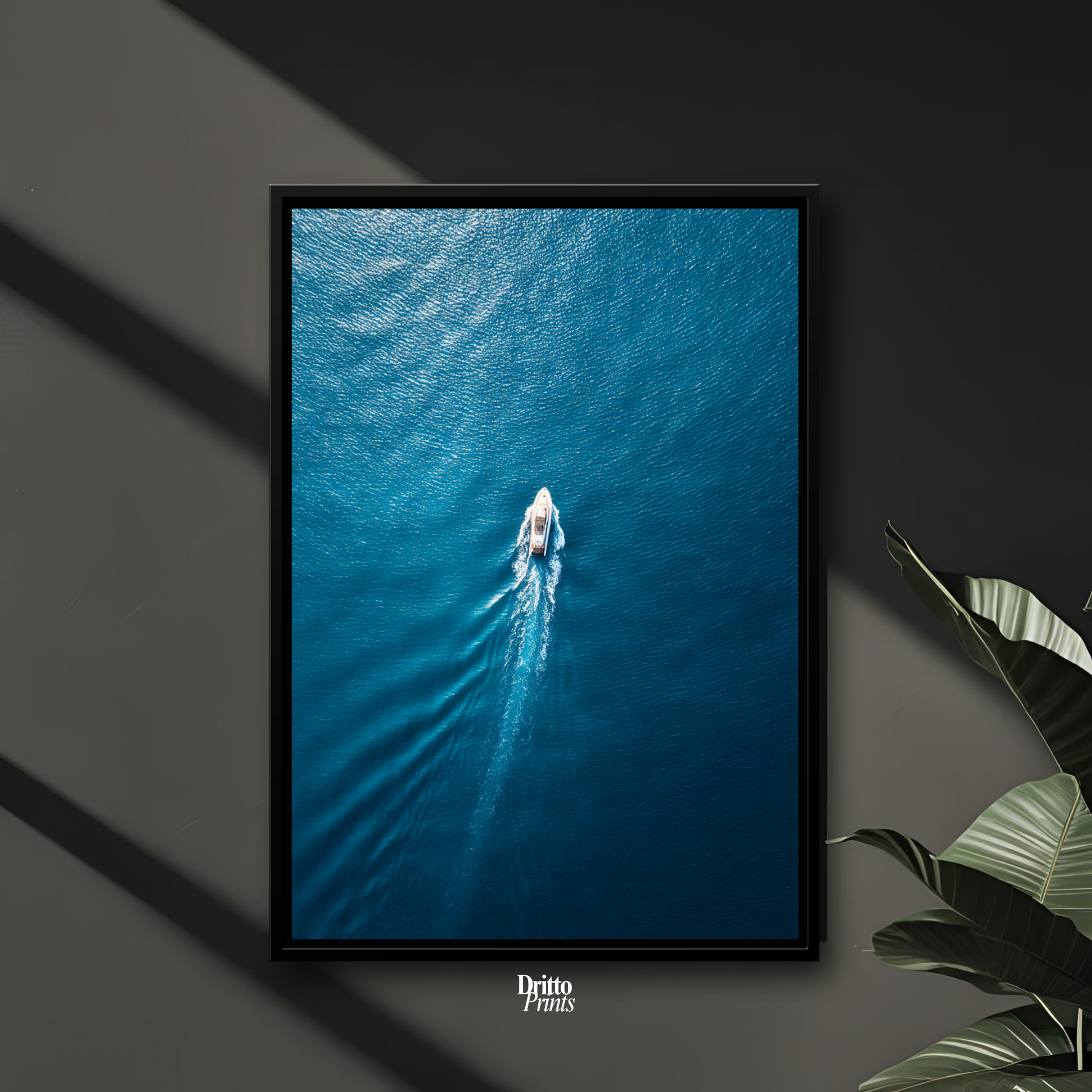 (CF6) Morning Drift Over Blue - Framed canvas
