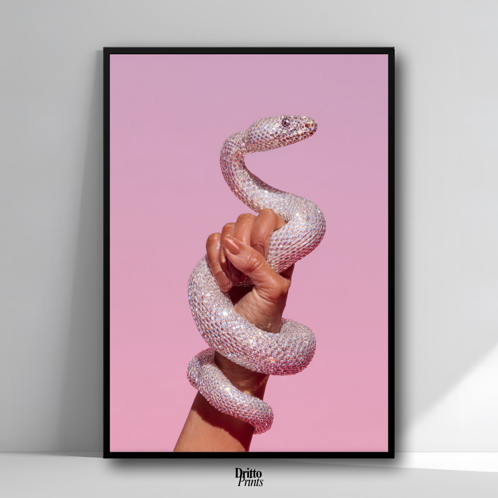 (FD31) Diamond Serpent in Her Hand - Framed matte paper poster