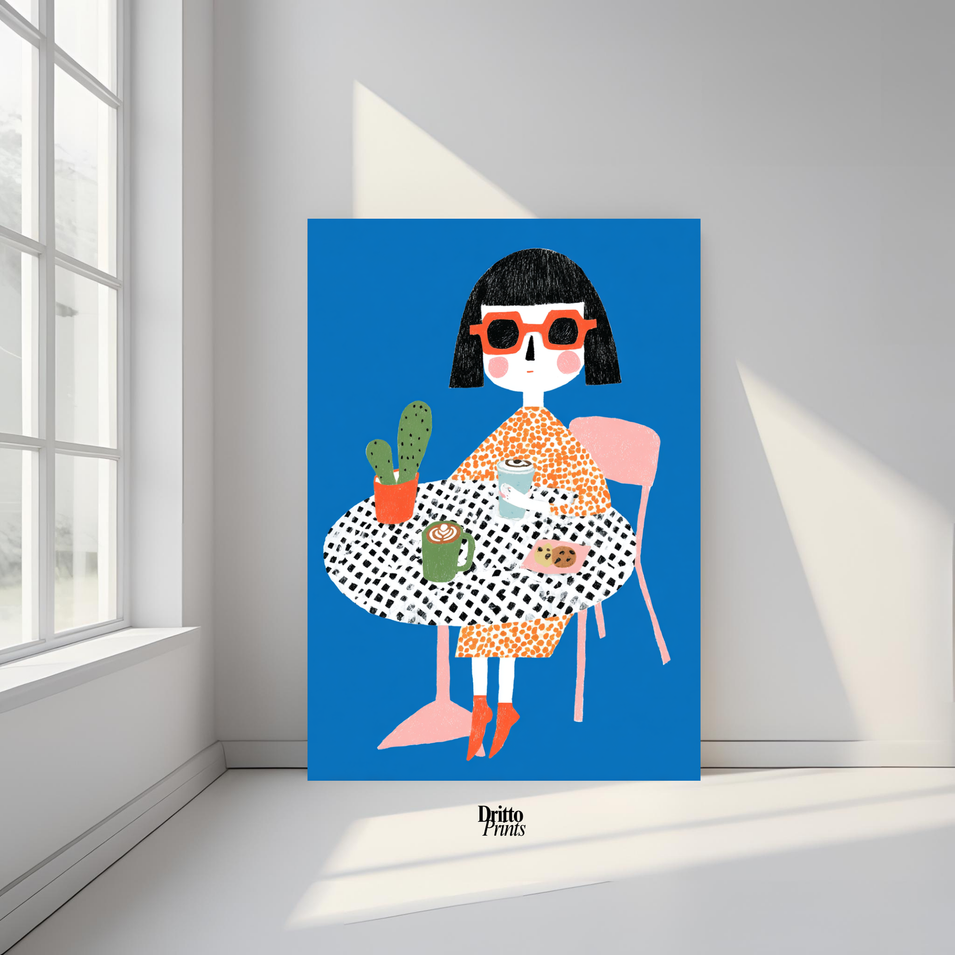 (PD42) Woman At Cafe - Poster