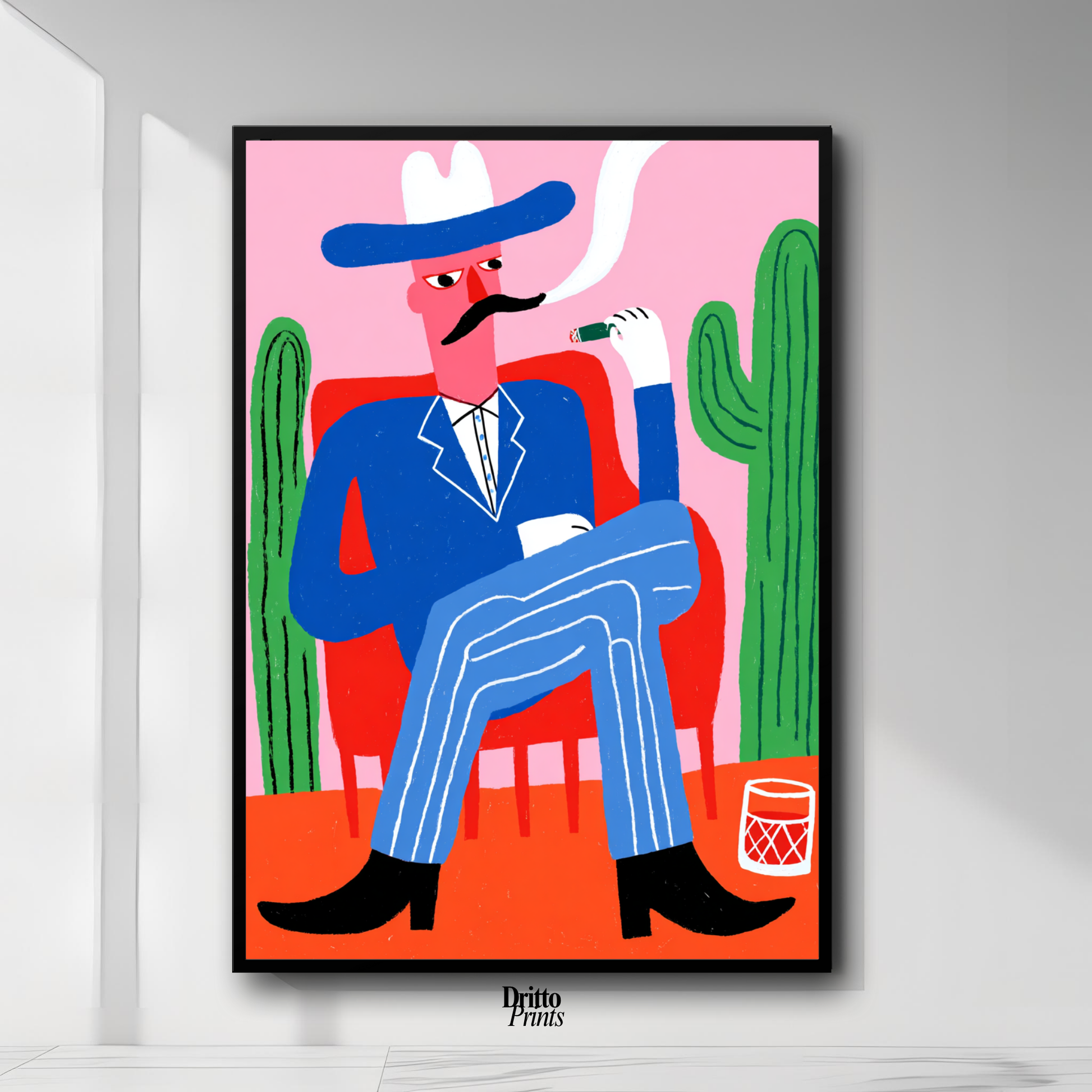 (FD41) Blood in the Glass – Gothic Gunslinger Framed matte paper poster